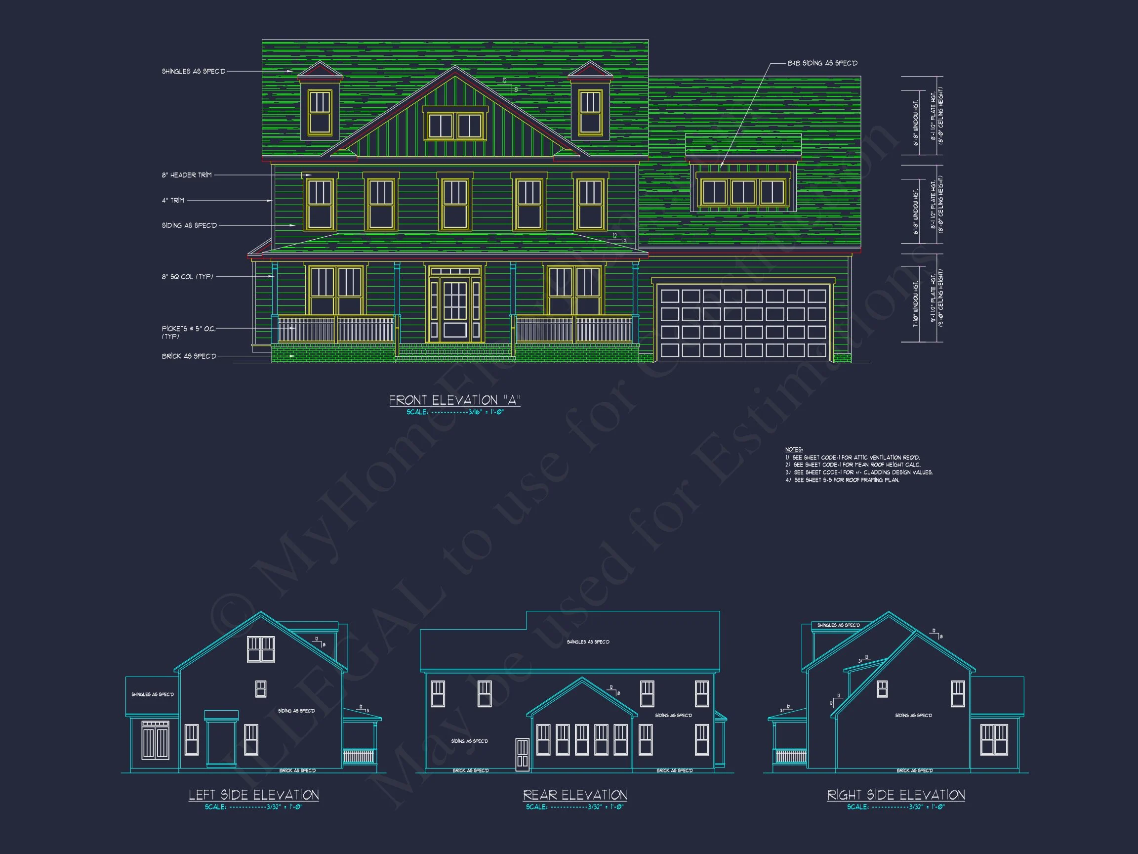10-1492 HOUSE PLAN - House Design Blueprint with Floor Plans and Architectural CAD 5 house Design Blueprint with Floor Plans and Architectural CAD
