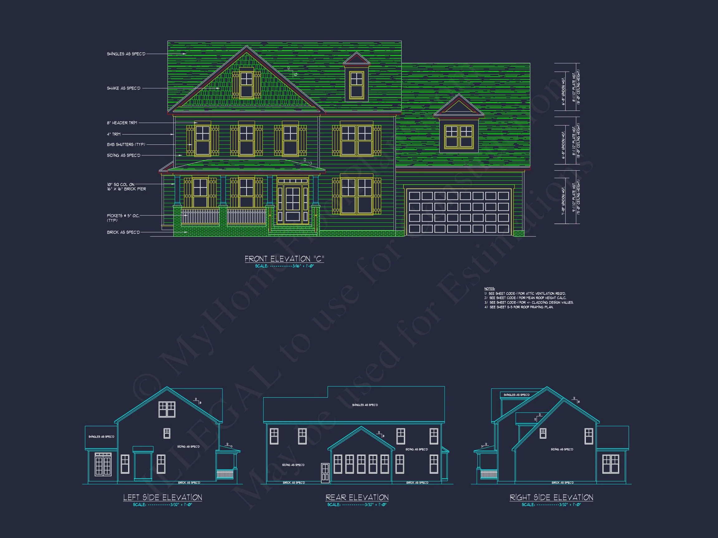10-1492 HOUSE PLAN - House Design Blueprint with Floor Plans and Architectural CAD 3 house Design Blueprint with Floor Plans and Architectural CAD