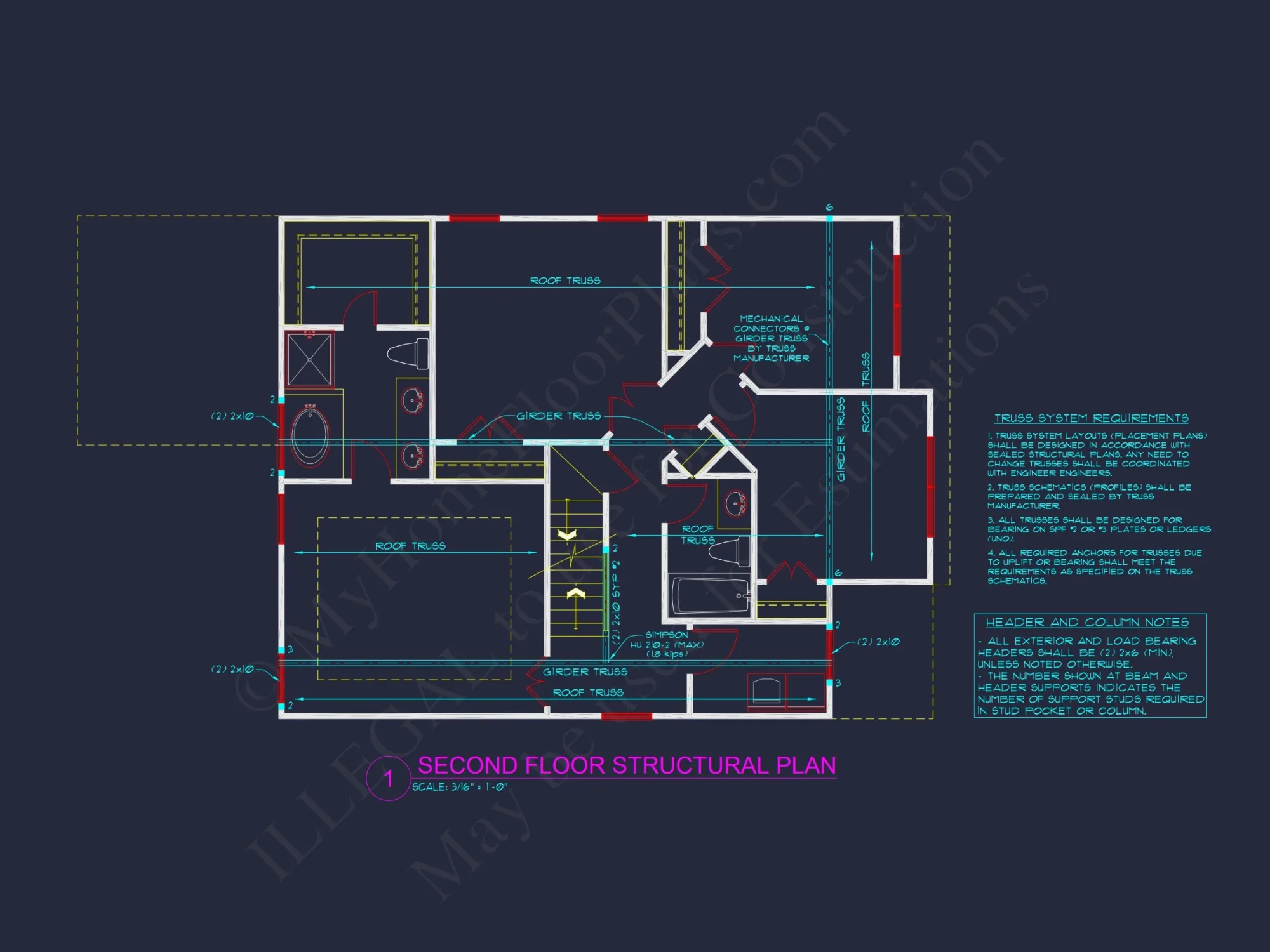 Traditional Craftsman house Plan - CAD Floor Plan & Designs