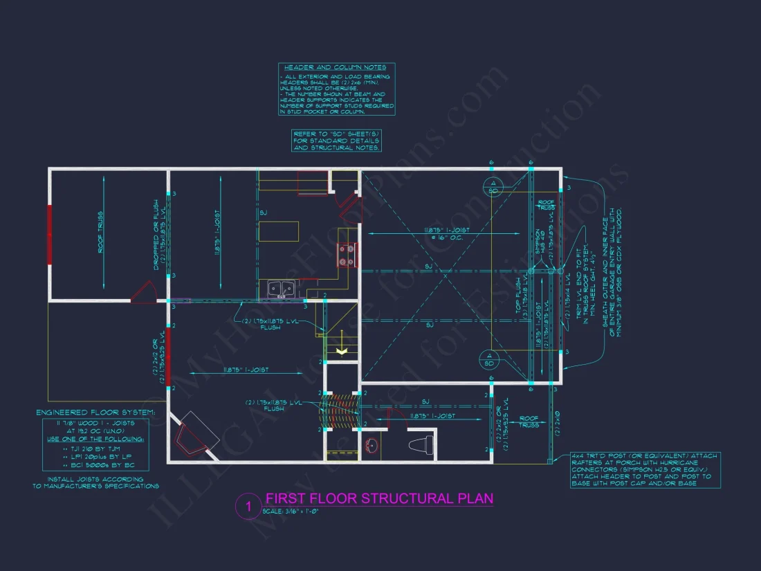 Traditional Craftsman house Plan - CAD Floor Plan & Designs