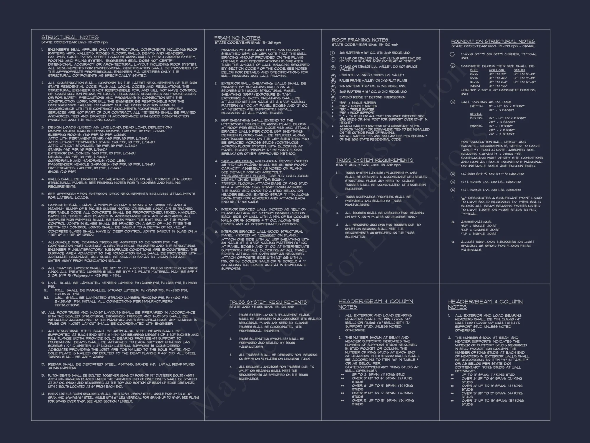 Traditional 2-Story house Plan with 4 Bedrooms & 3 Baths (Blueprint)