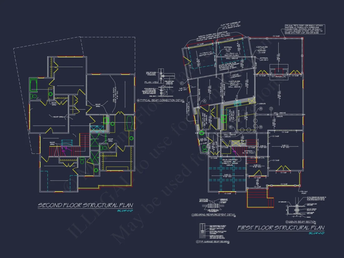 Traditional 2-Story house Plan with 4 Bedrooms & 3 Baths (Blueprint)