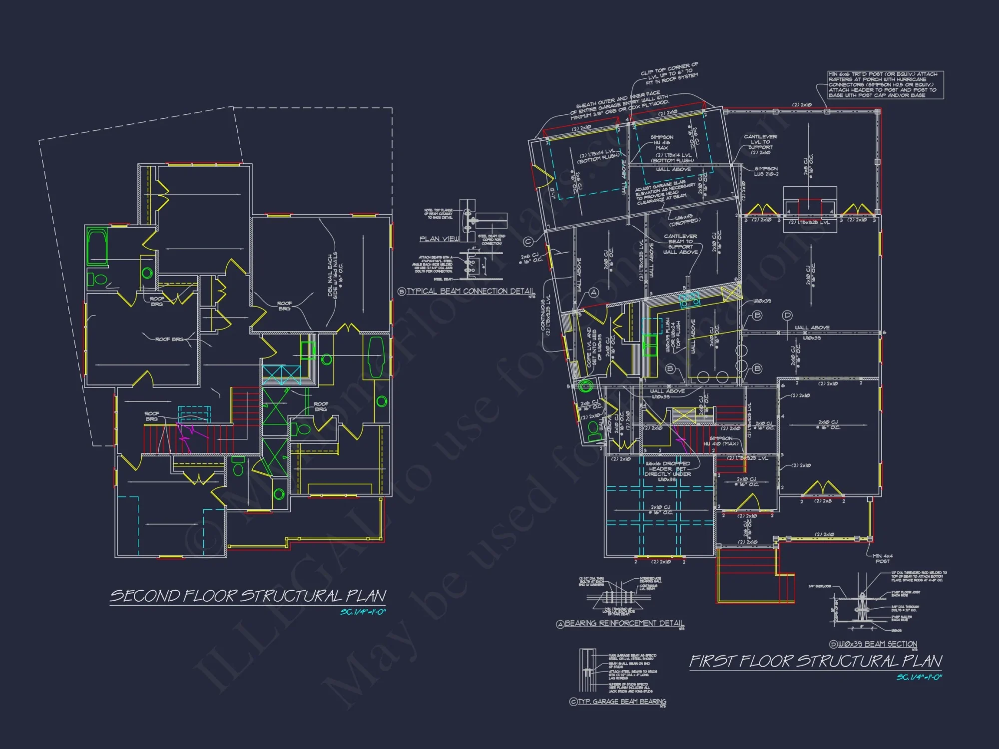 Traditional 2-Story house Plan with 4 Bedrooms & 3 Baths (Blueprint)