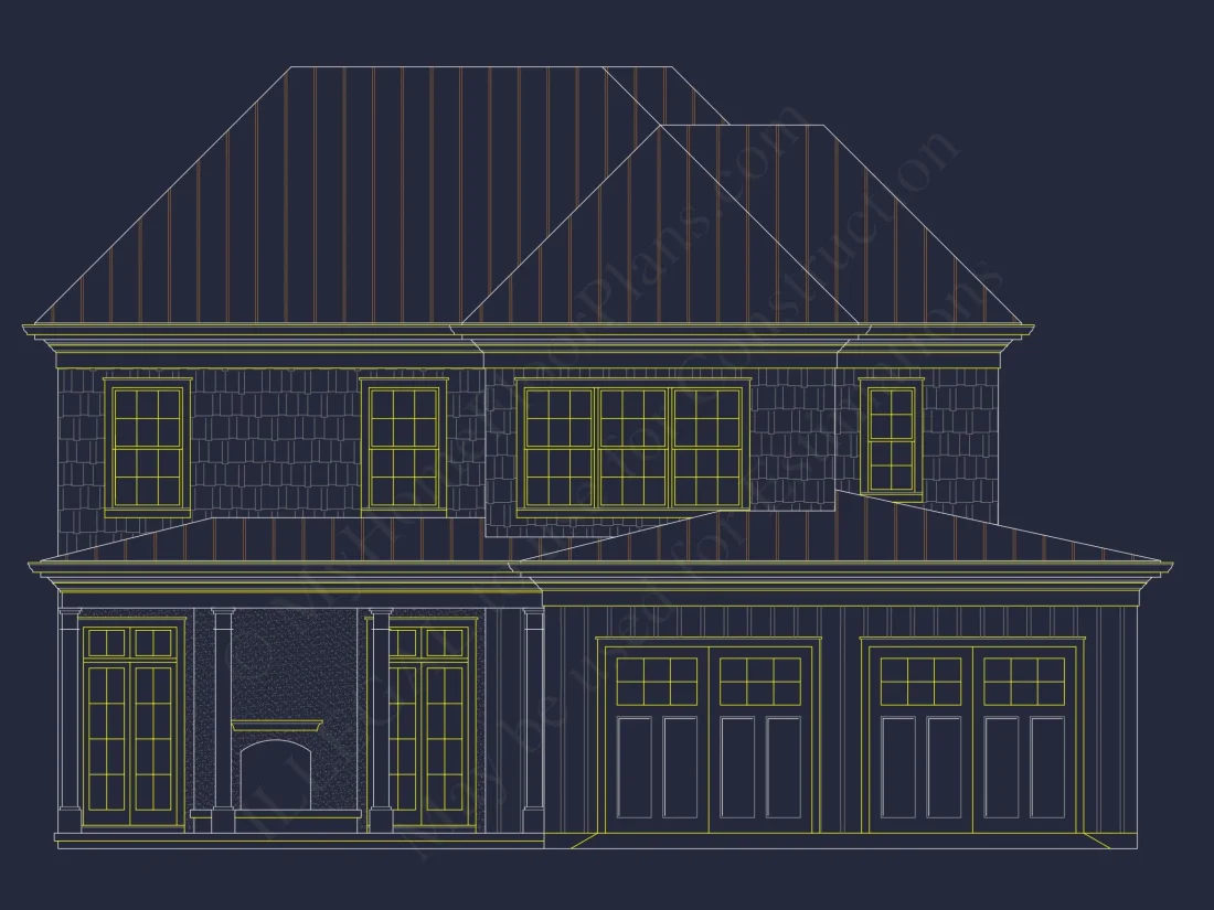 Traditional 2-Story house Plan with 4 Bedrooms & 3 Baths (Blueprint)