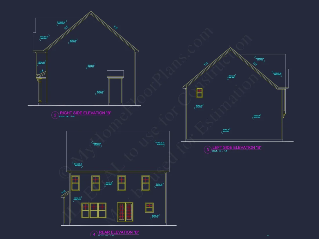 Modern Craftsman house Plan with Open Floor Plan and CAD Designs