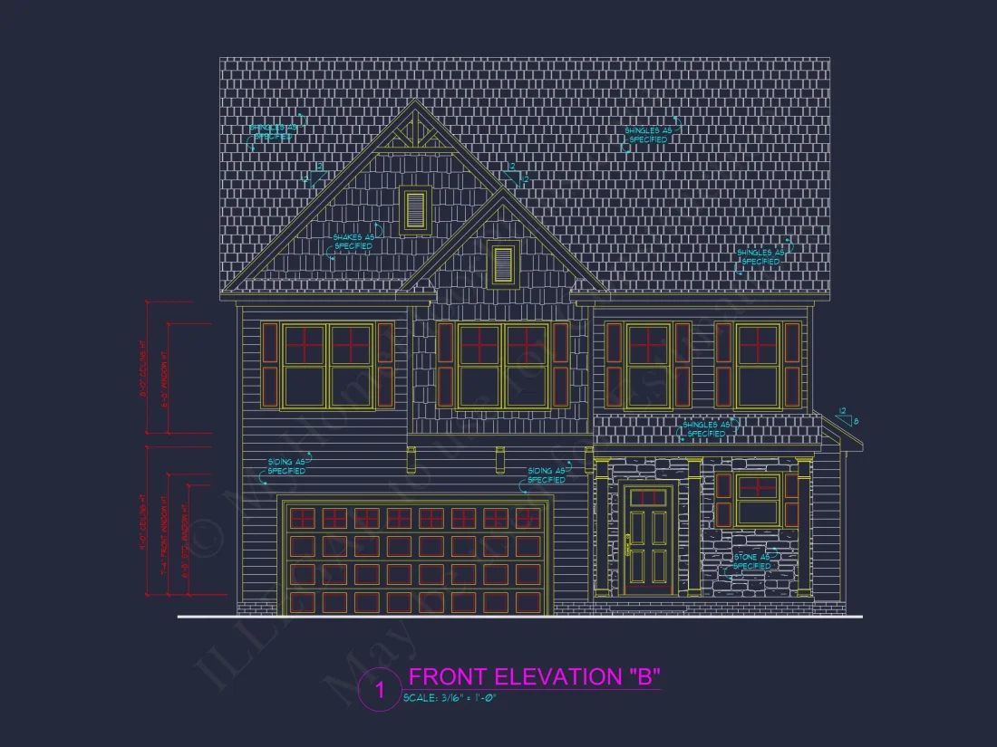 Modern Craftsman house Plan with Open Floor Plan and CAD Designs