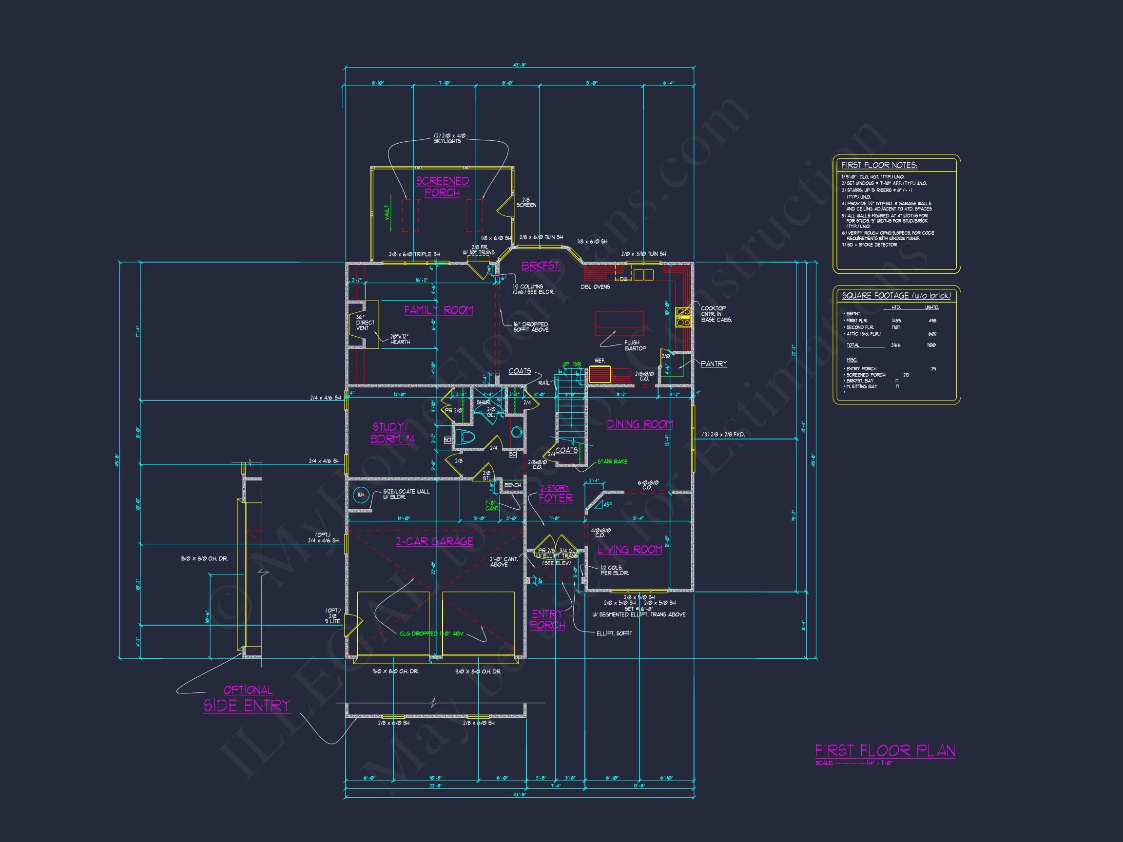 Customizable house Blueprint with CAD Designs and Open Floor Plans
