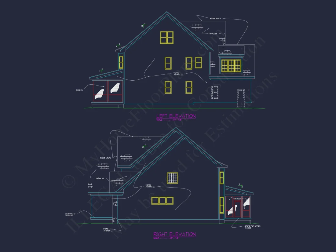 Customizable house Blueprint with CAD Designs and Open Floor Plans