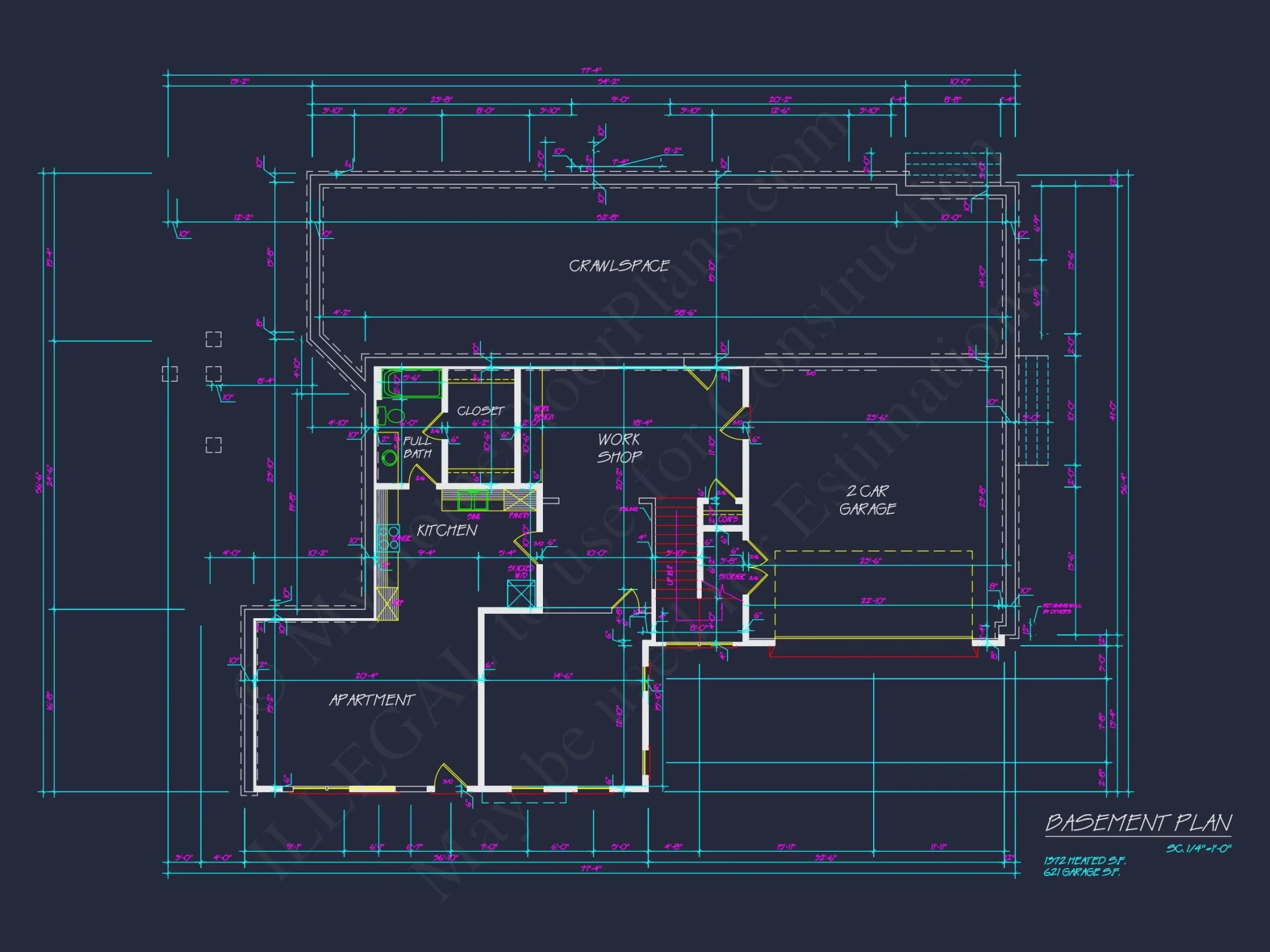 Traditional Farmhouse house Plan w/Basement & Garage - 6, 341 SqFt