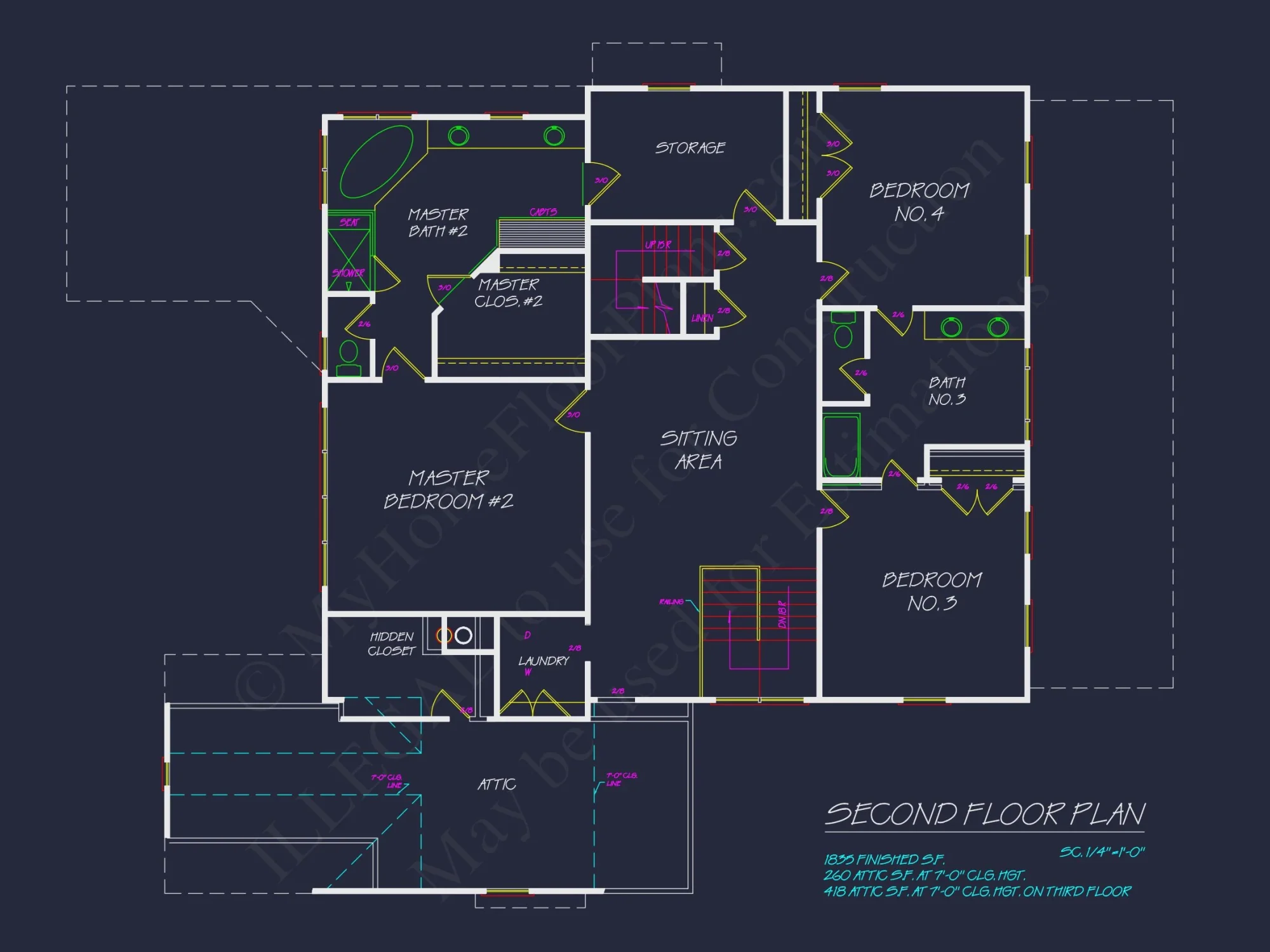 Traditional Farmhouse house Plan w/Basement & Garage - 6, 341 SqFt