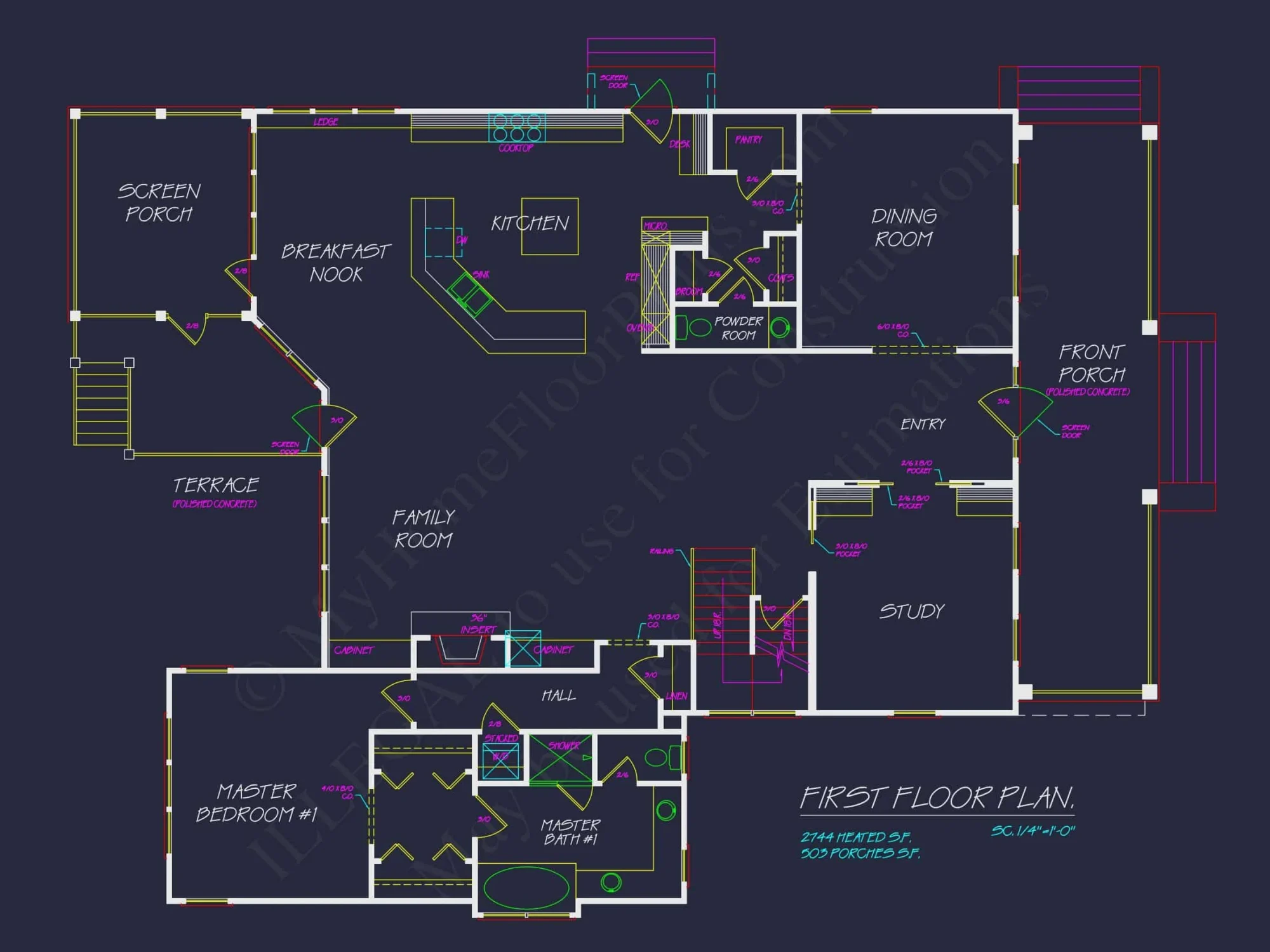 Traditional Farmhouse house Plan w/Basement & Garage - 6, 341 SqFt