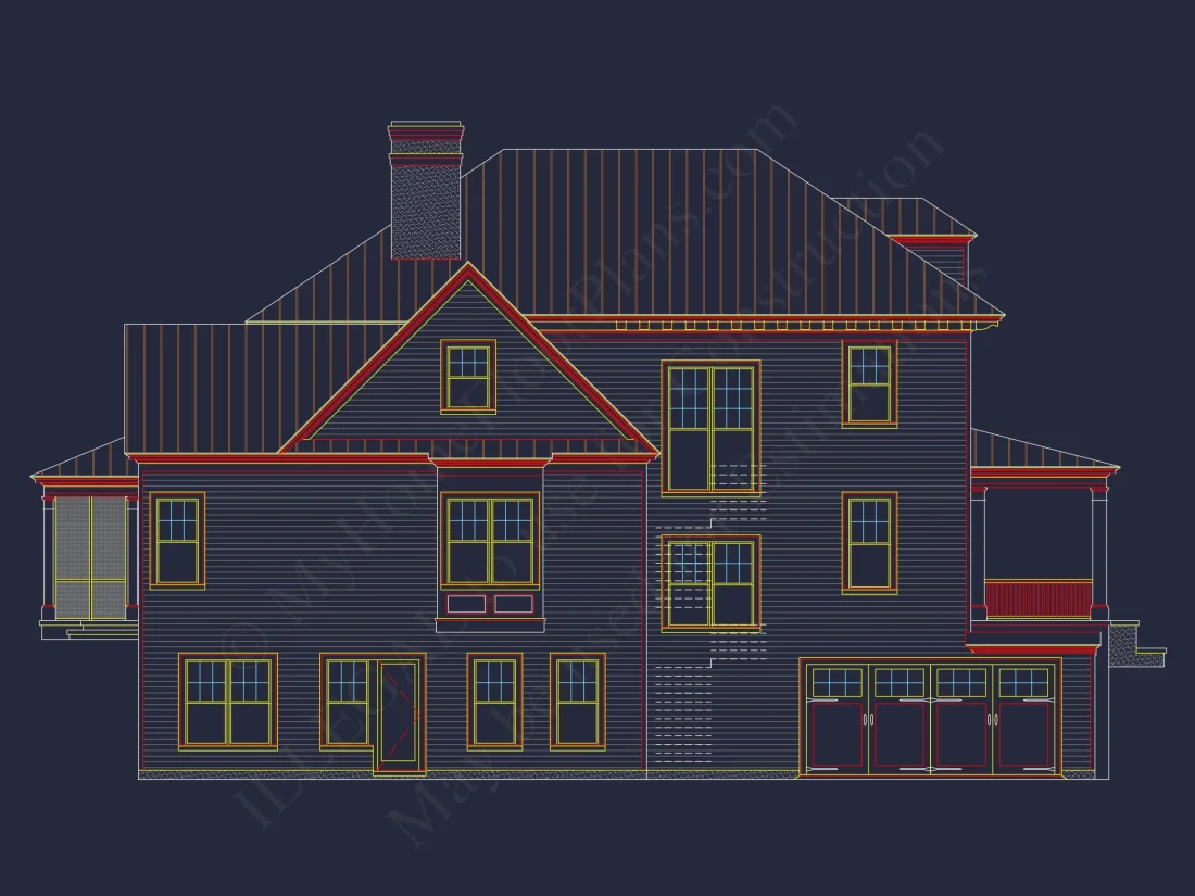 Traditional Farmhouse house Plan w/Basement & Garage - 6, 341 SqFt