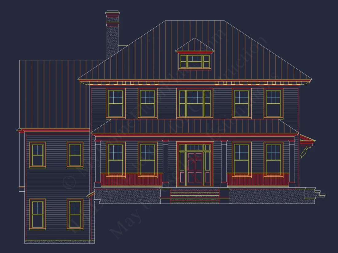 Traditional Farmhouse house Plan w/Basement & Garage - 6, 341 SqFt