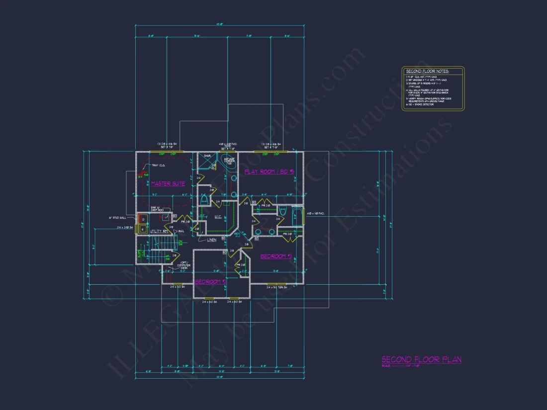 Elegant 5-Bedroom house Floor Plan with Colonial Designs