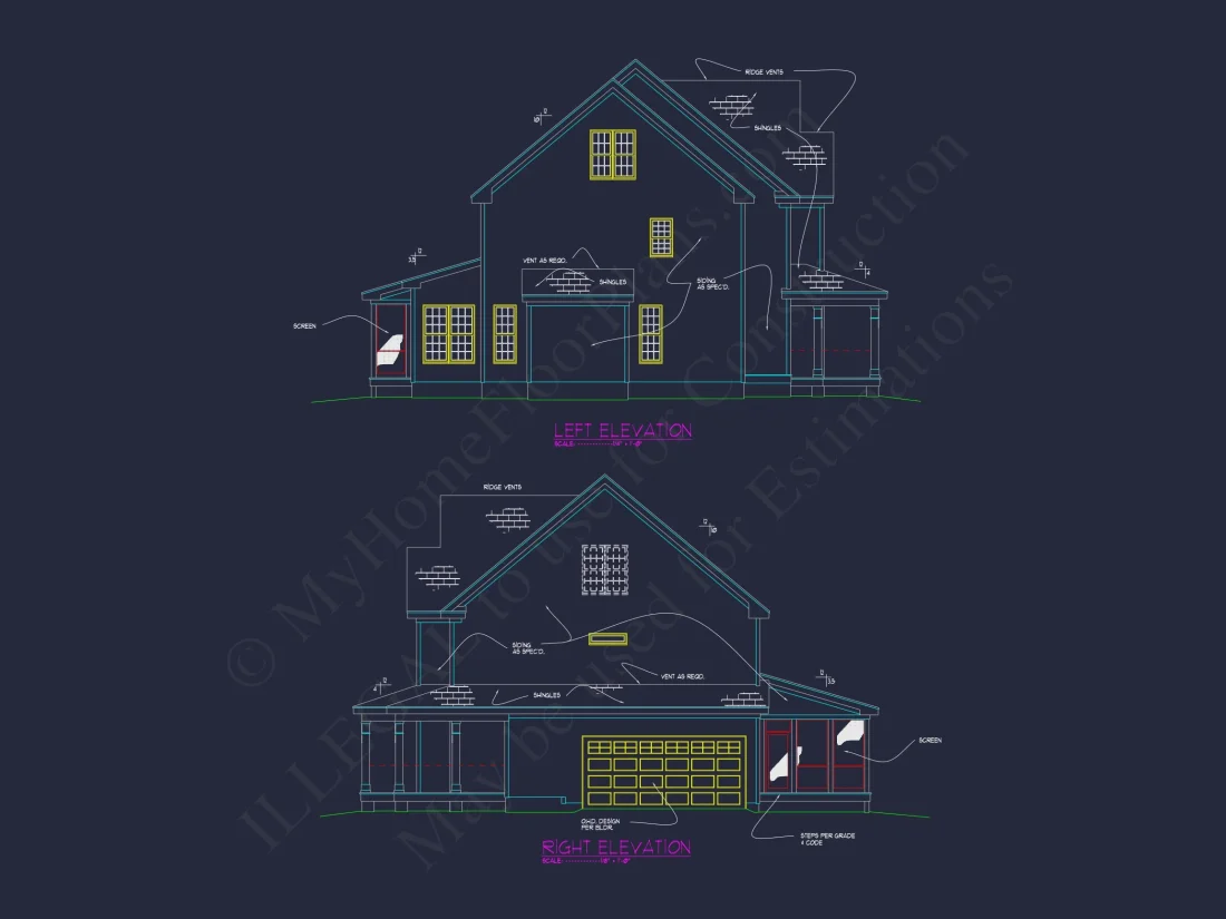 Elegant 5-Bedroom house Floor Plan with Colonial Designs
