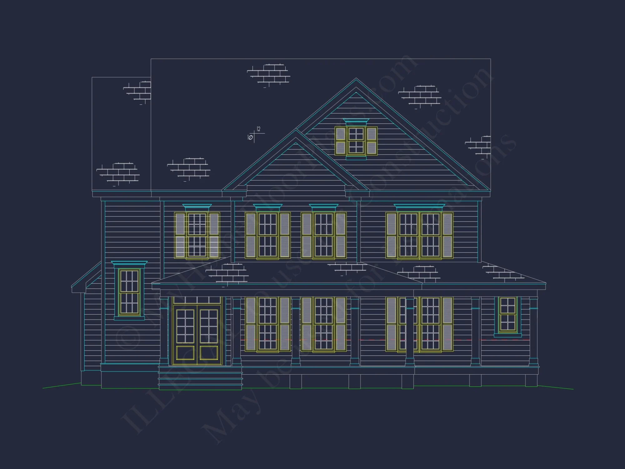 Elegant 5-Bedroom house Floor Plan with Colonial Designs