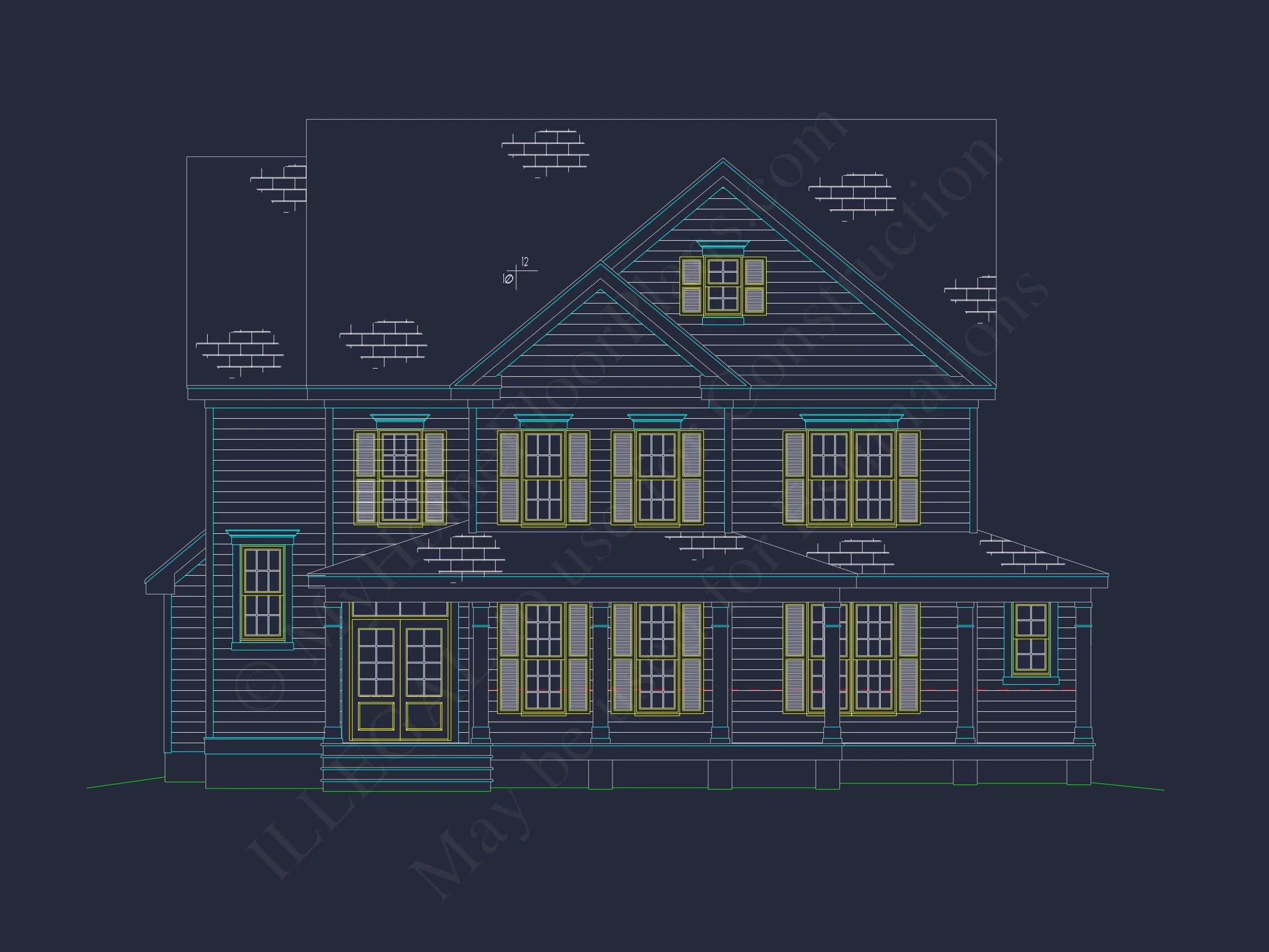 10-1360 HOUSE PLAN - Elegant 5-Bedroom Colonial House Plan – 2,719 Sq Ft with Open Layout 7 Elegant 5-Bedroom house Floor Plan with Colonial Designs
