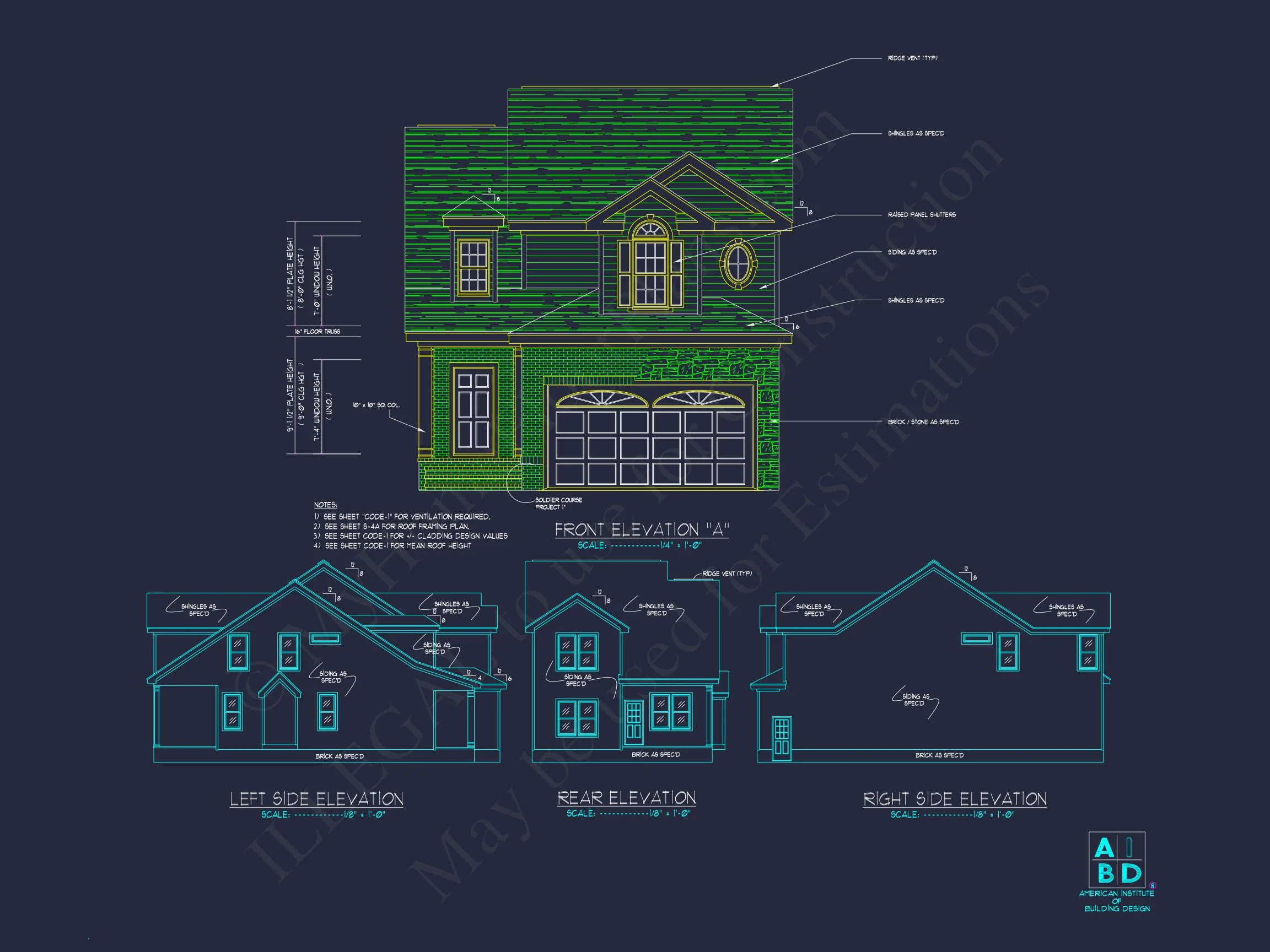 10-1354 HOUSE PLAN - Neo-Colonial 2-Story House Plan – 3 Bed, 1,861 Sq Ft with Craftsman Charm 4 Efficient house Plan CAD Blueprint for Traditional Designs