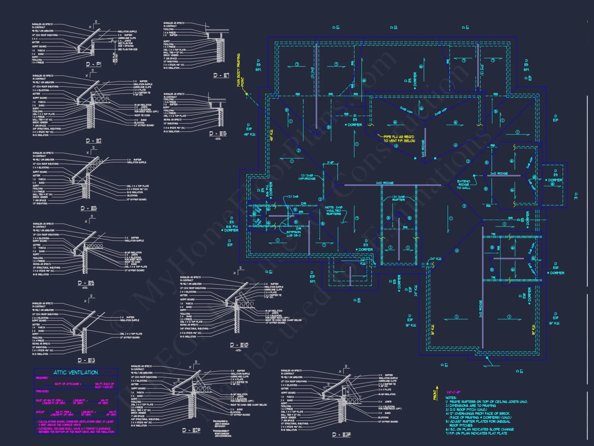 Explore a Classic 2-Story house Design with Detailed CAD Blueprint