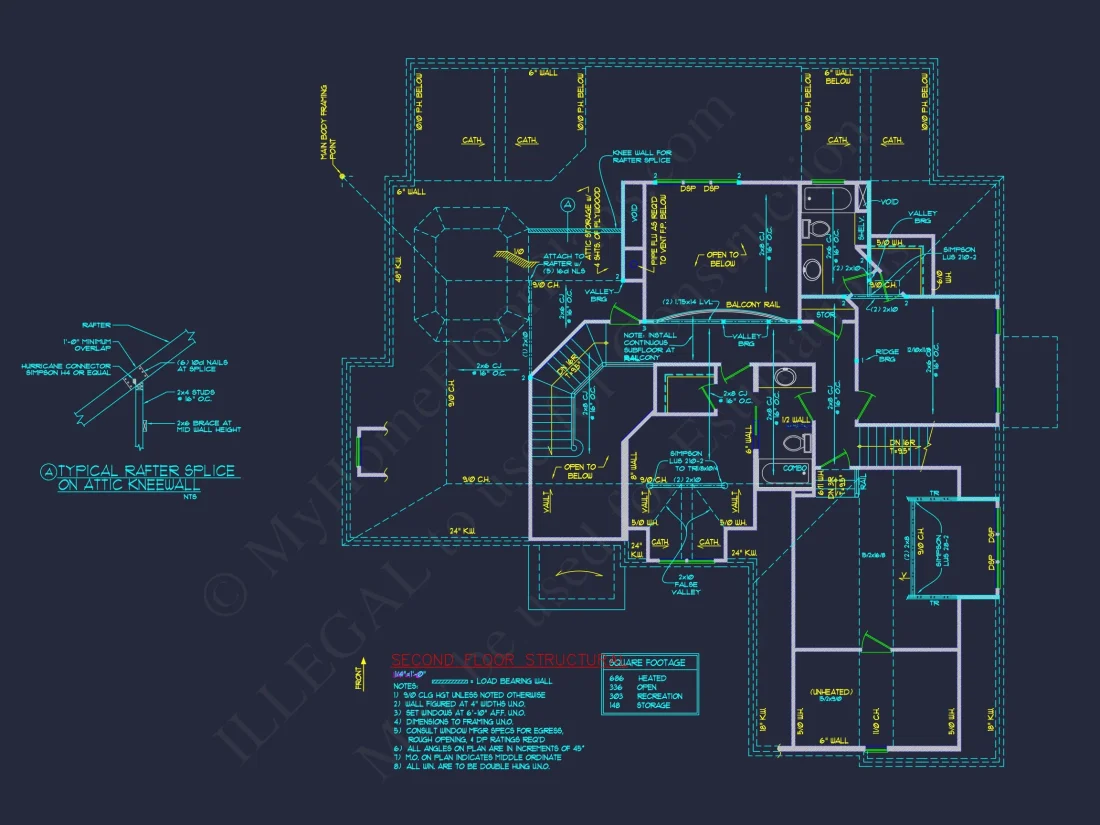 Explore a Classic 2-Story house Design with Detailed CAD Blueprint