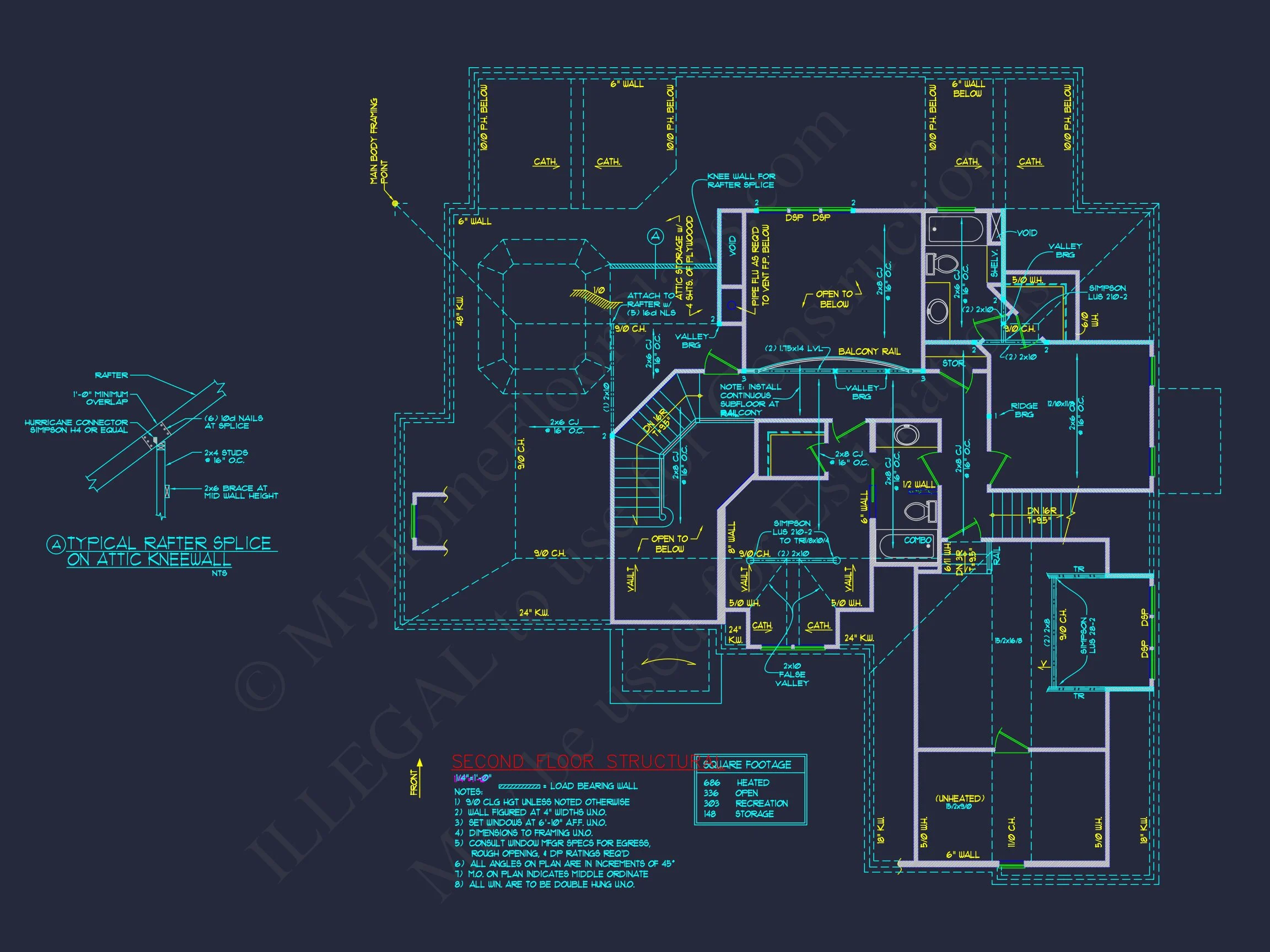 10-1296 HOUSE PLAN - French Country Craftsman House Plan – 3 Beds, 3.5 Baths, 3,385 Sq Ft 15 Explore a Classic 2-Story house Design with Detailed CAD Blueprint