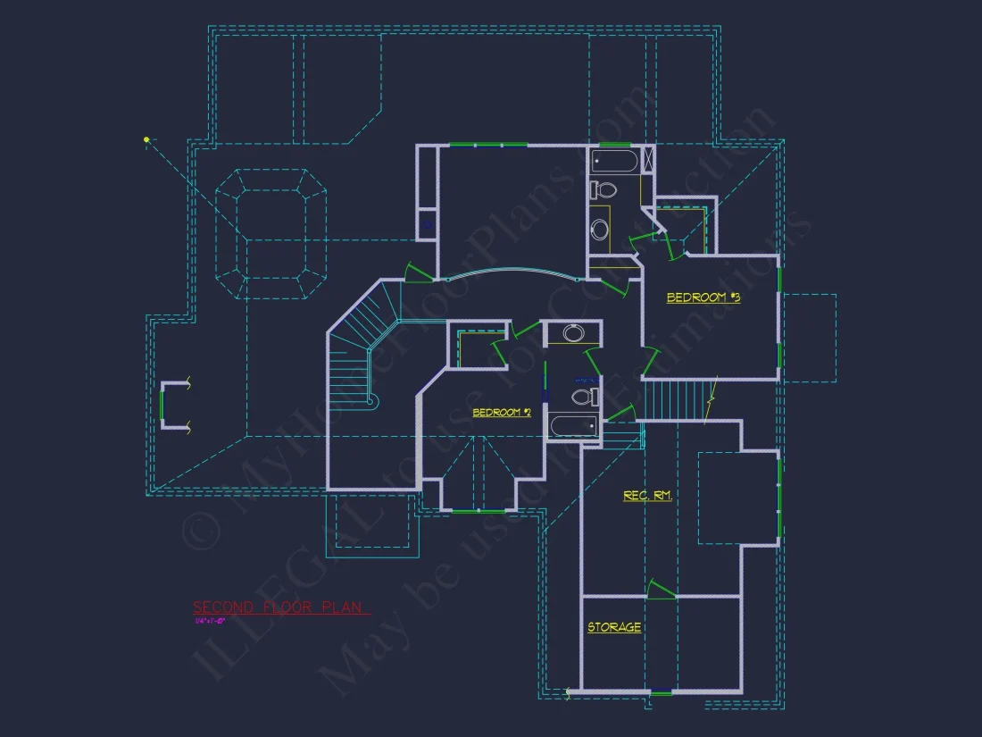Explore a Classic 2-Story house Design with Detailed CAD Blueprint