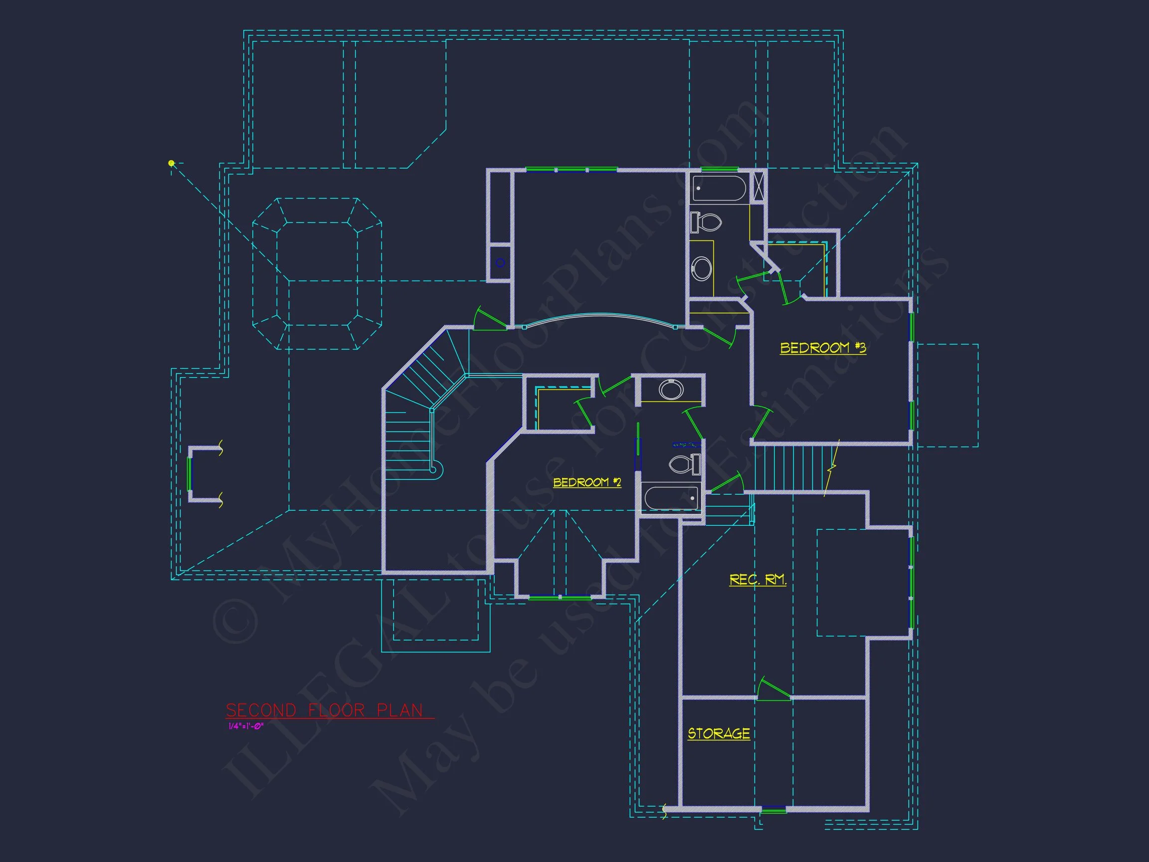 10-1296 HOUSE PLAN - French Country Craftsman House Plan – 3 Beds, 3.5 Baths, 3,385 Sq Ft 9 Explore a Classic 2-Story house Design with Detailed CAD Blueprint
