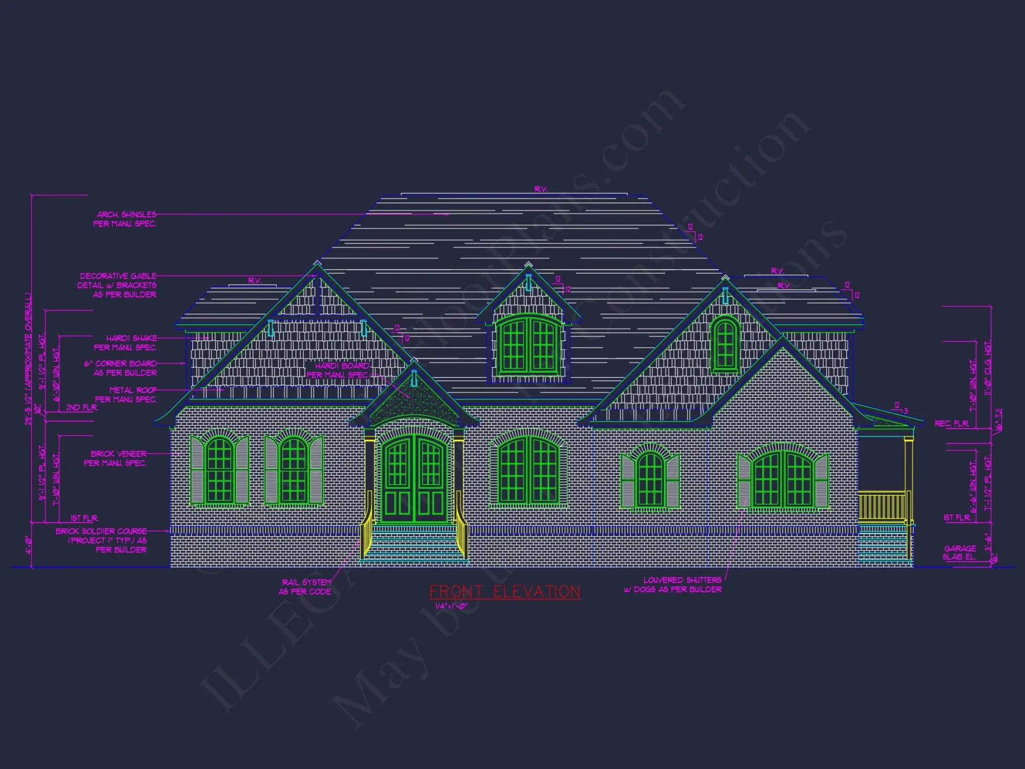 Explore a Classic 2-Story house Design with Detailed CAD Blueprint
