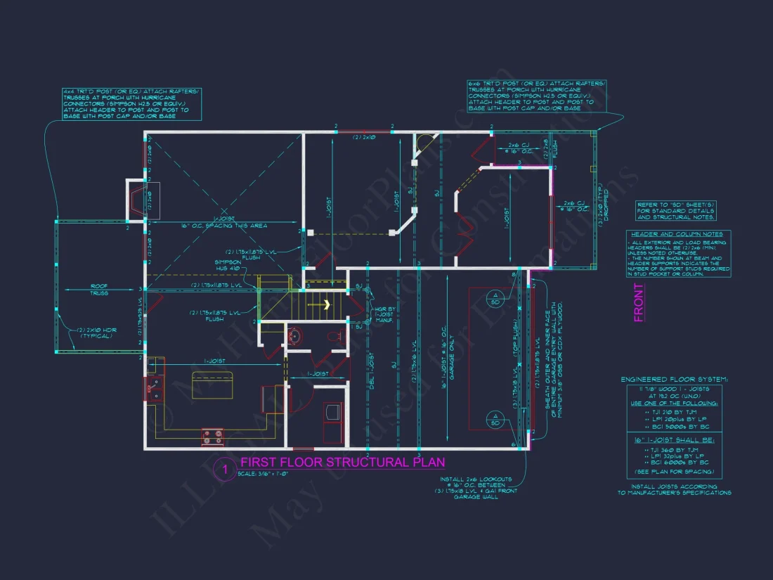Modern Suburban house Plan with Craftsman CAD Designs
