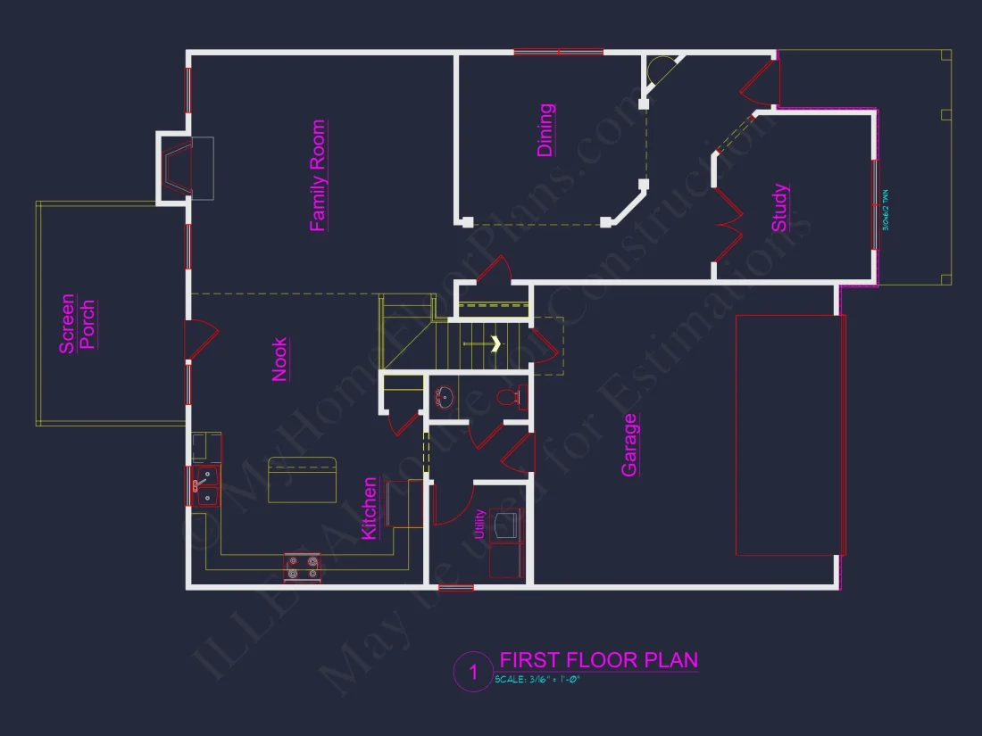 Modern Suburban house Plan with Craftsman CAD Designs