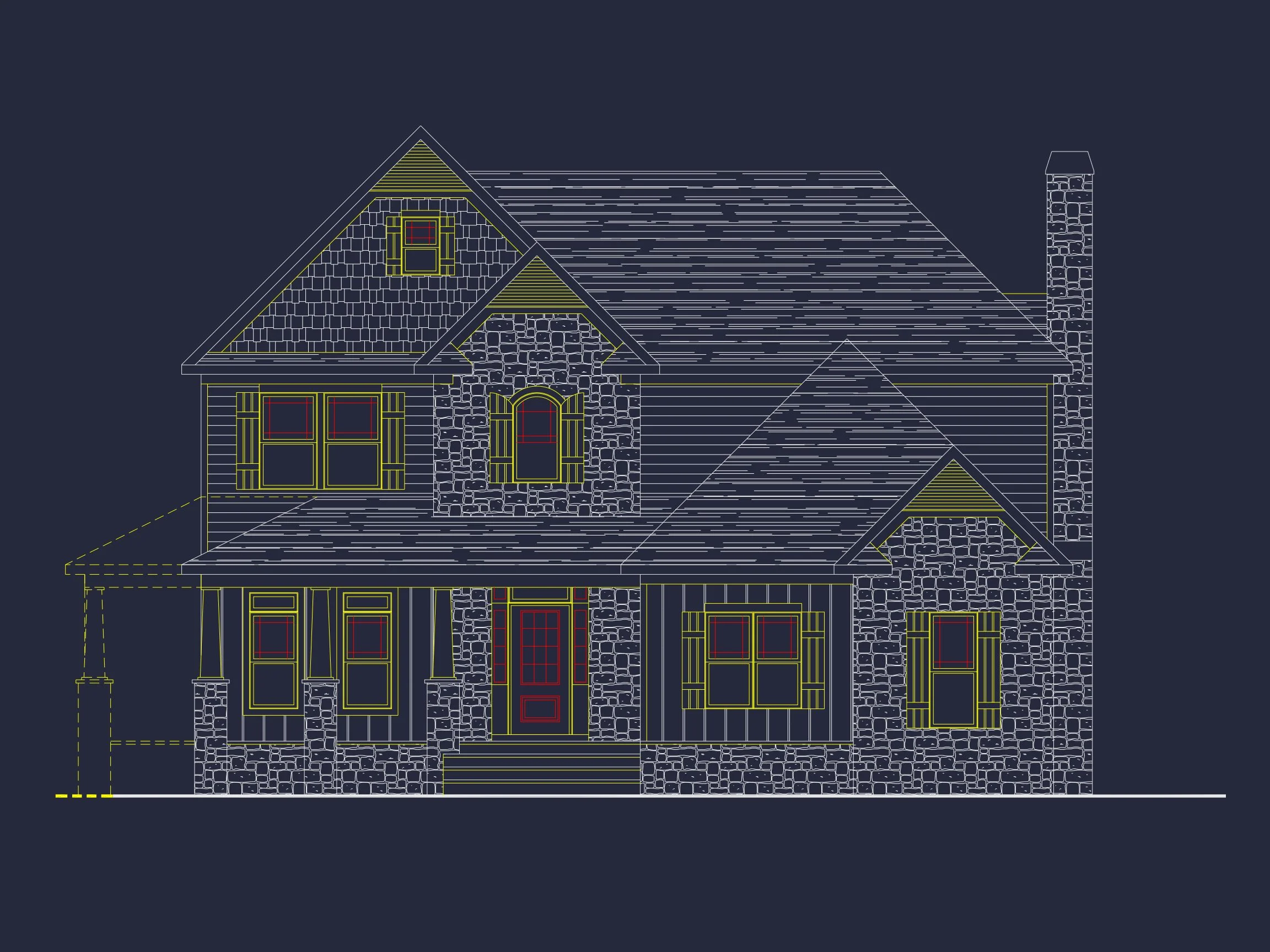 10-1276 HOUSE PLAN - European Craftsman House Plan – 3 Beds, 2,580 Sq Ft, Stone & Board-and-Batten Design 38 Spacious Craftsman house Plan with CAD Blueprints & Designs