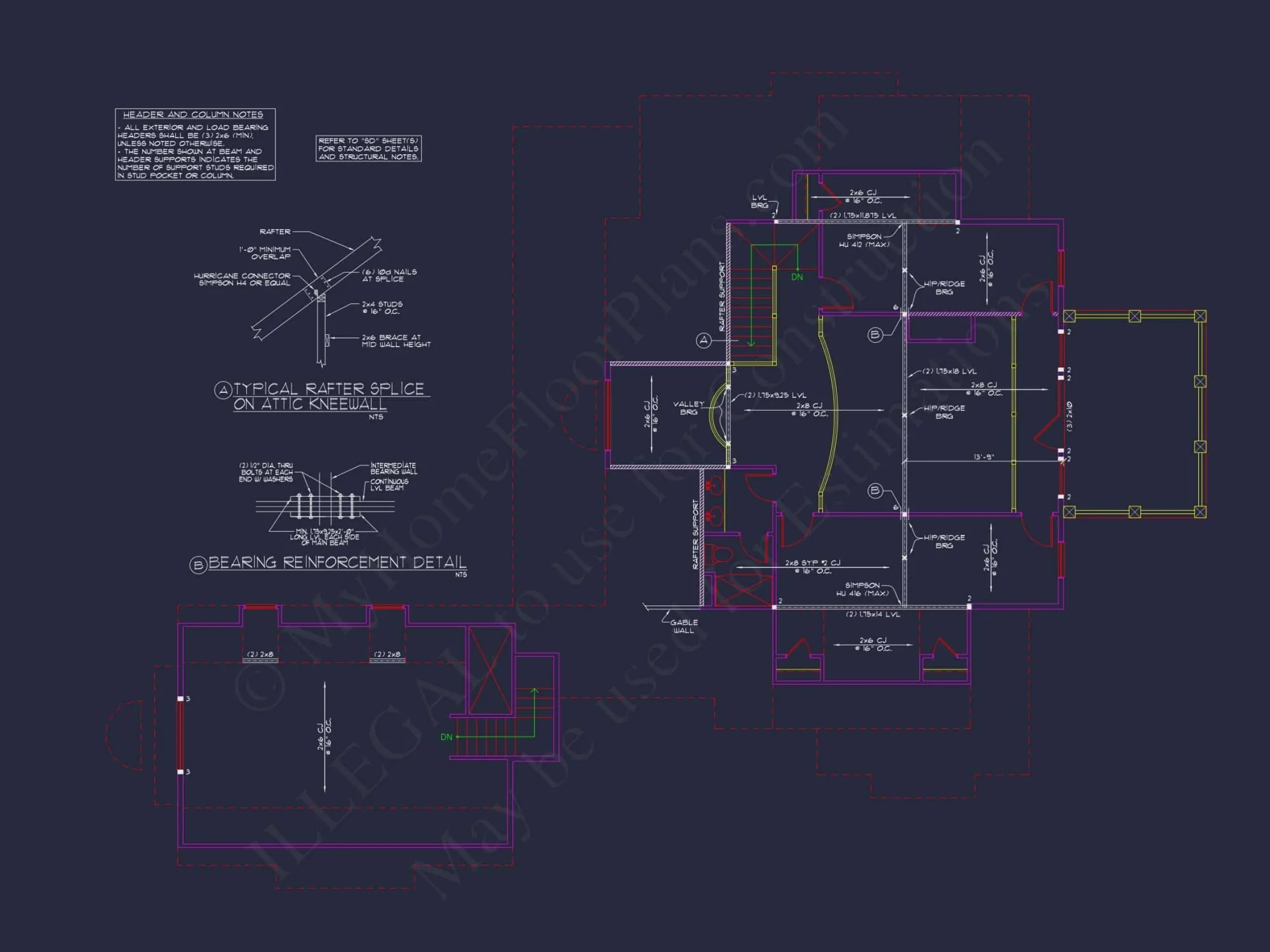 Elegant house Plan with 1.5 Floors, CAD Designs & Blueprints
