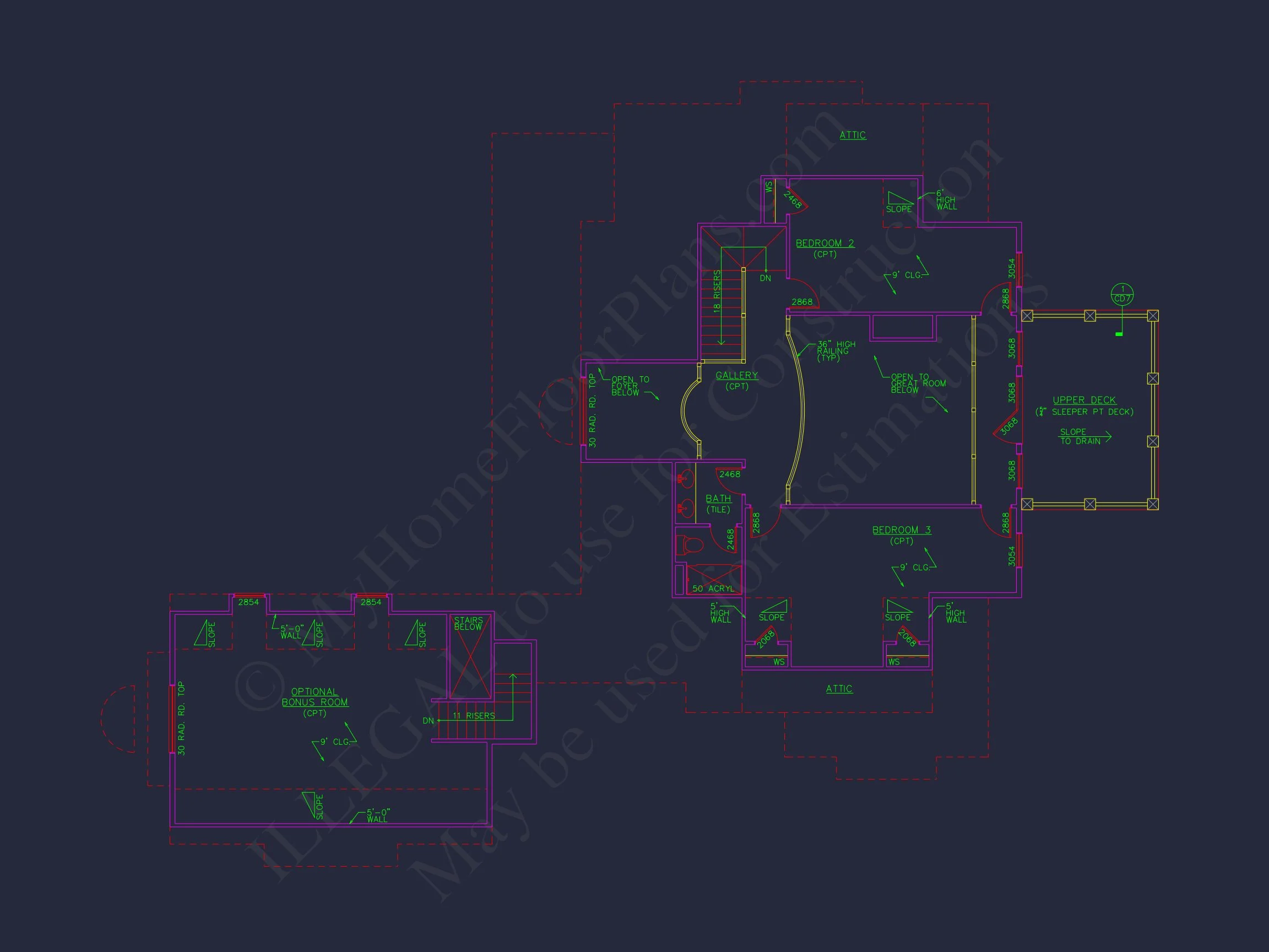 10-1275 HOUSE PLAN - Traditional Farmhouse House Plan – 3 Bed, 1.5 Story with Bonus Room 11 Elegant house Plan with 1.5 Floors, CAD Designs & Blueprints