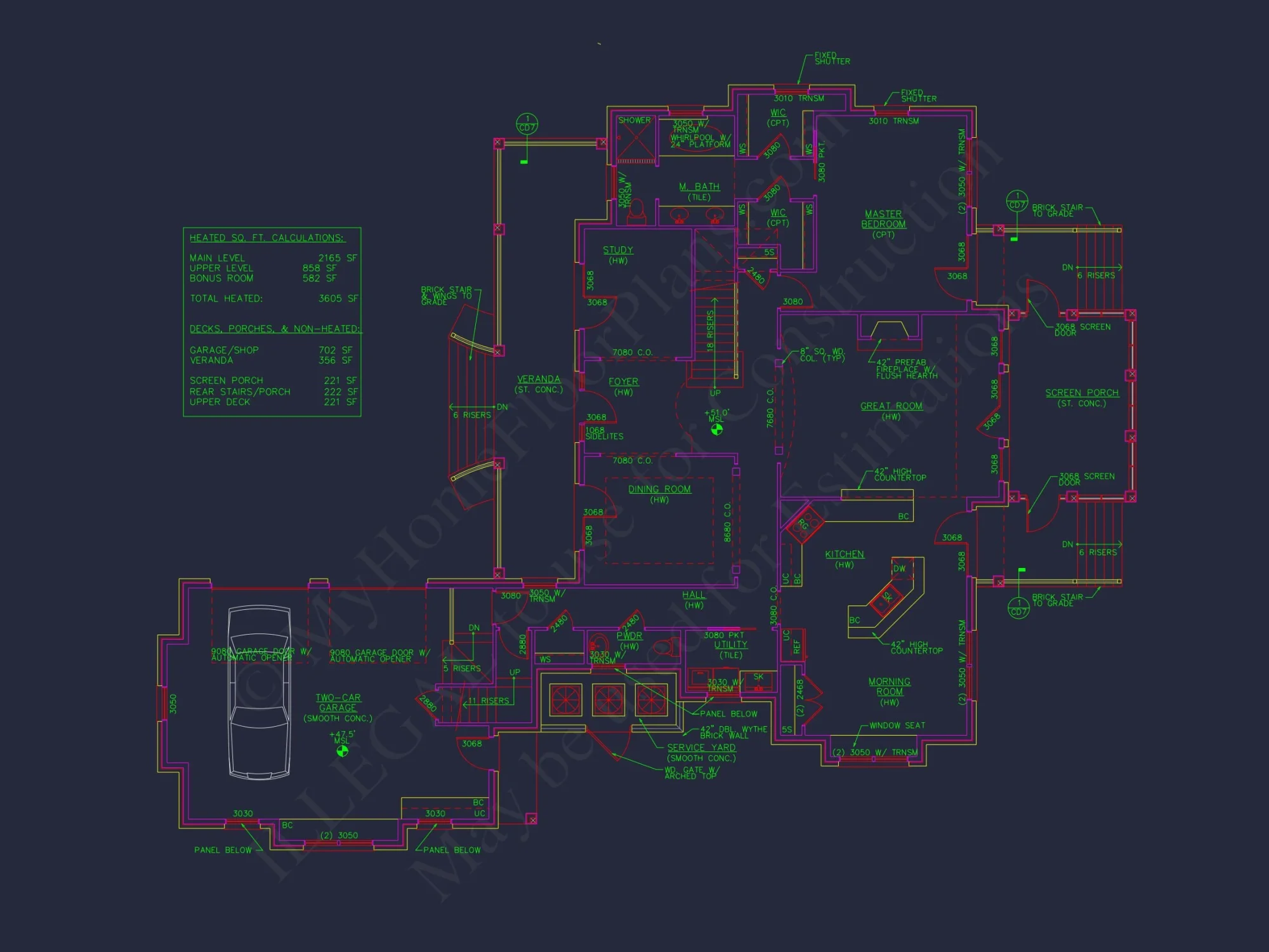 Elegant house Plan with 1.5 Floors, CAD Designs & Blueprints