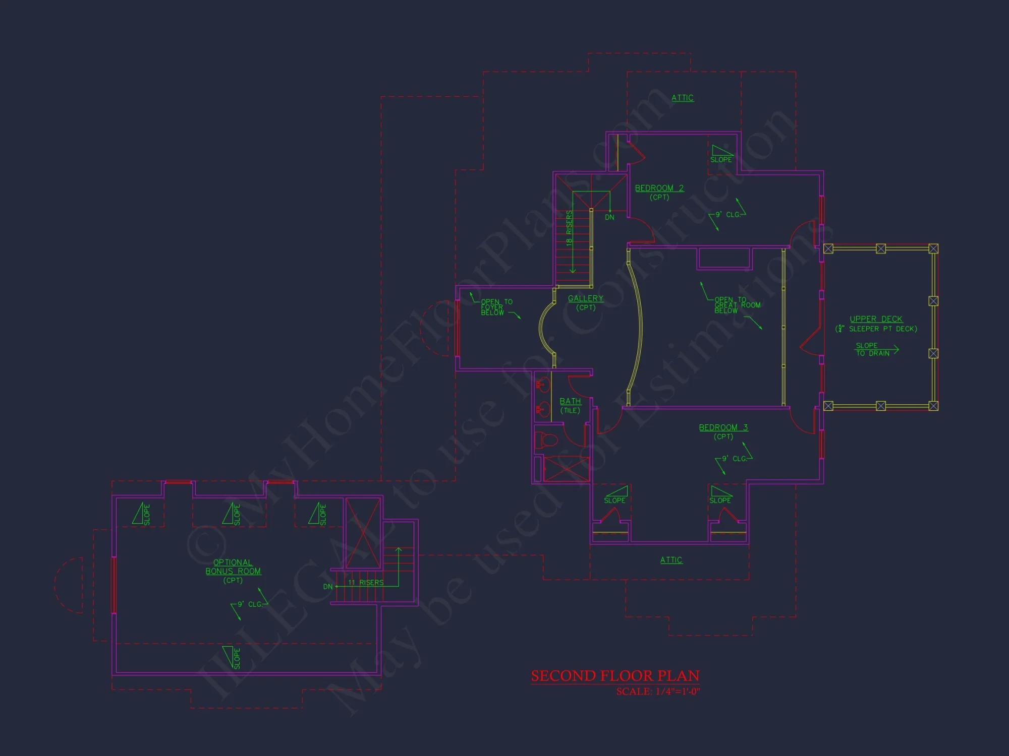 Elegant house Plan with 1.5 Floors, CAD Designs & Blueprints