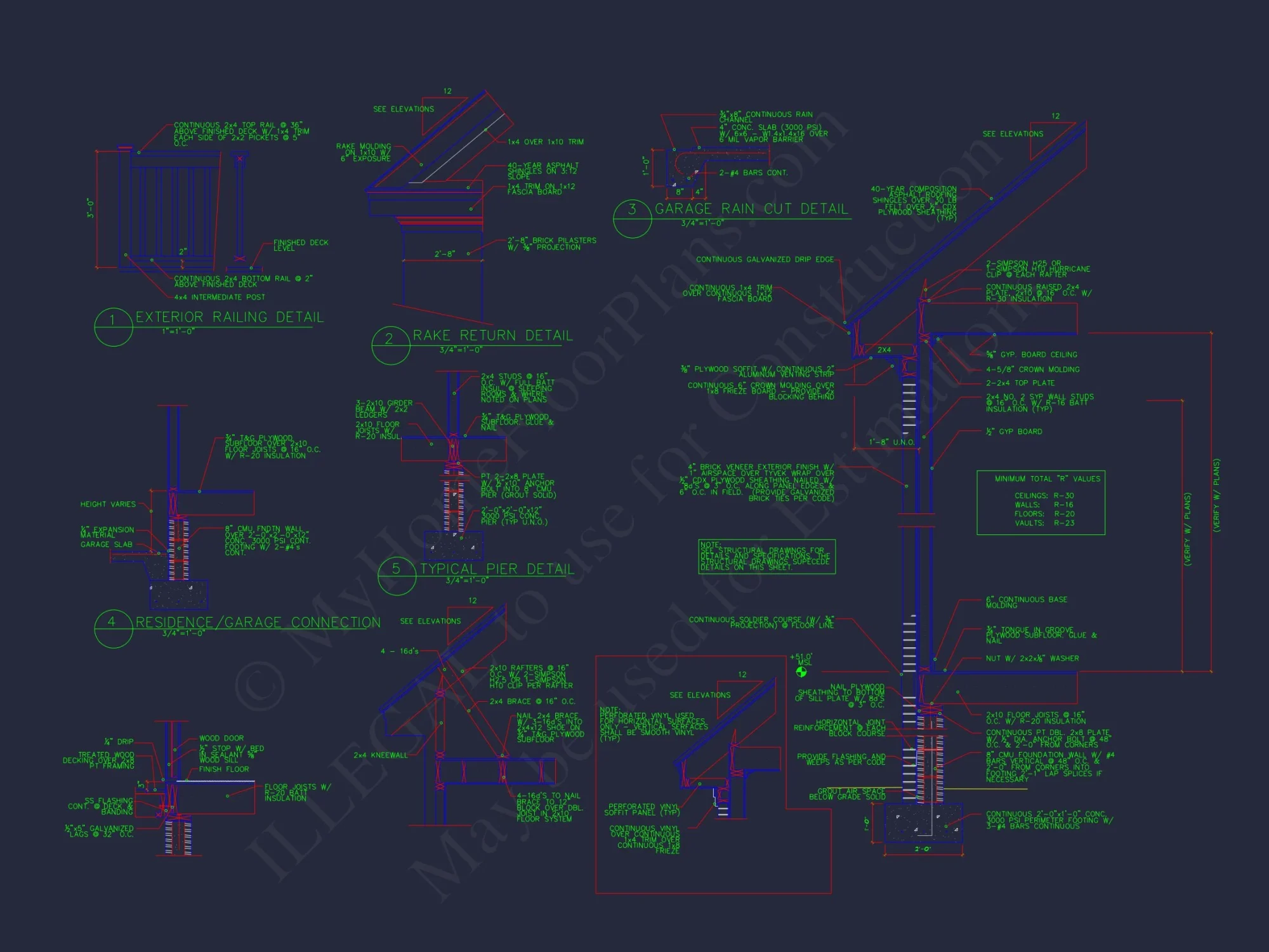 Elegant house Plan with 1.5 Floors, CAD Designs & Blueprints
