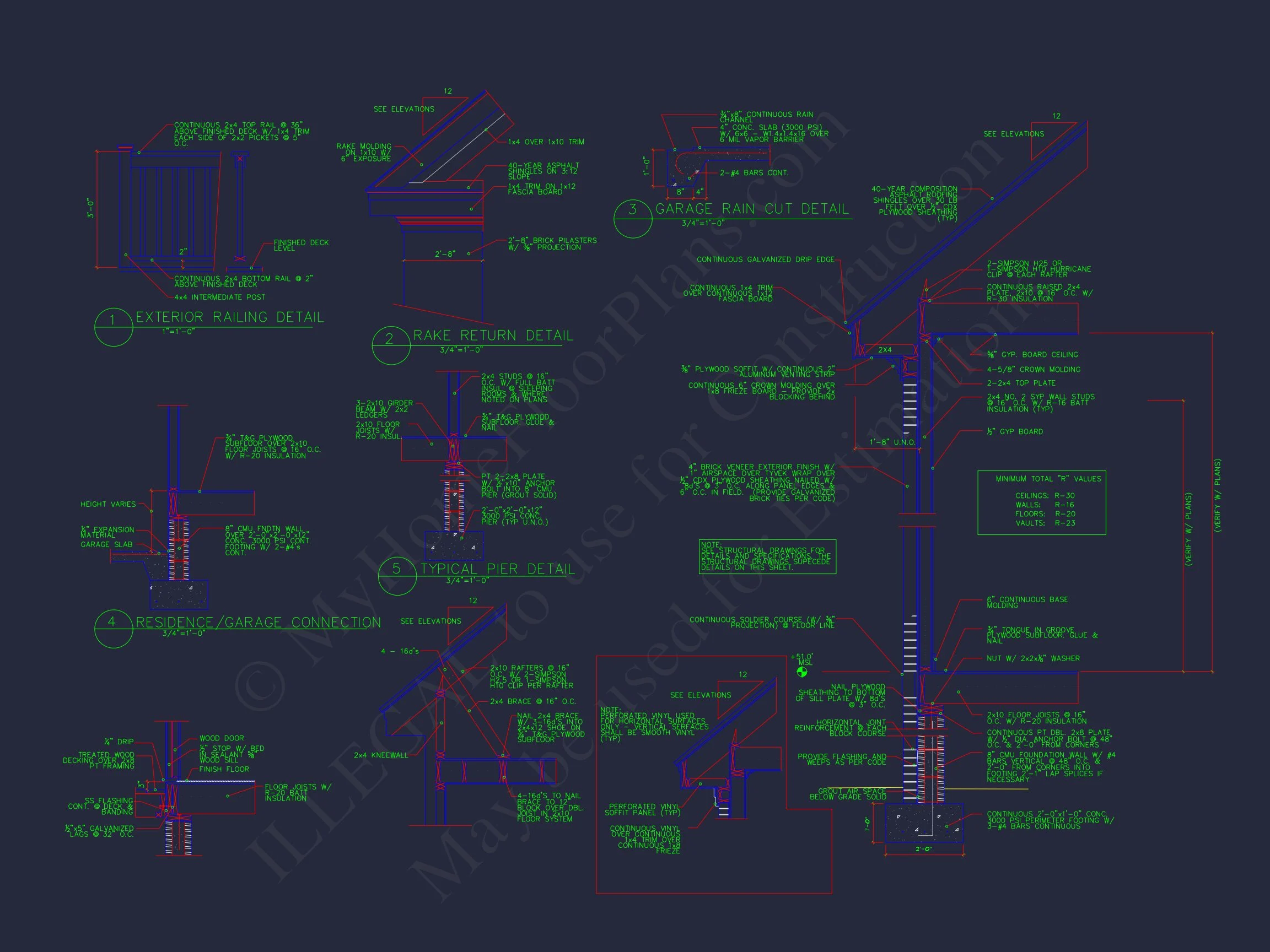 10-1275 HOUSE PLAN - Traditional Farmhouse House Plan – 3 Bed, 1.5 Story with Bonus Room 7 Elegant house Plan with 1.5 Floors, CAD Designs & Blueprints