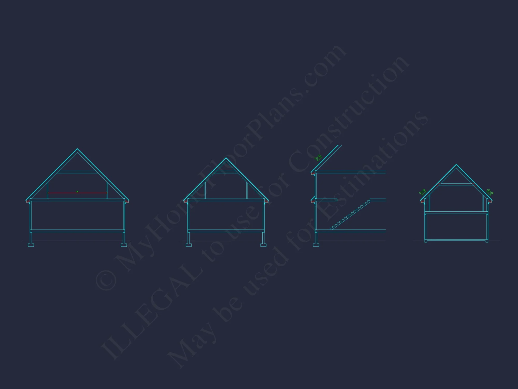 Elegant house Plan with 1.5 Floors, CAD Designs & Blueprints