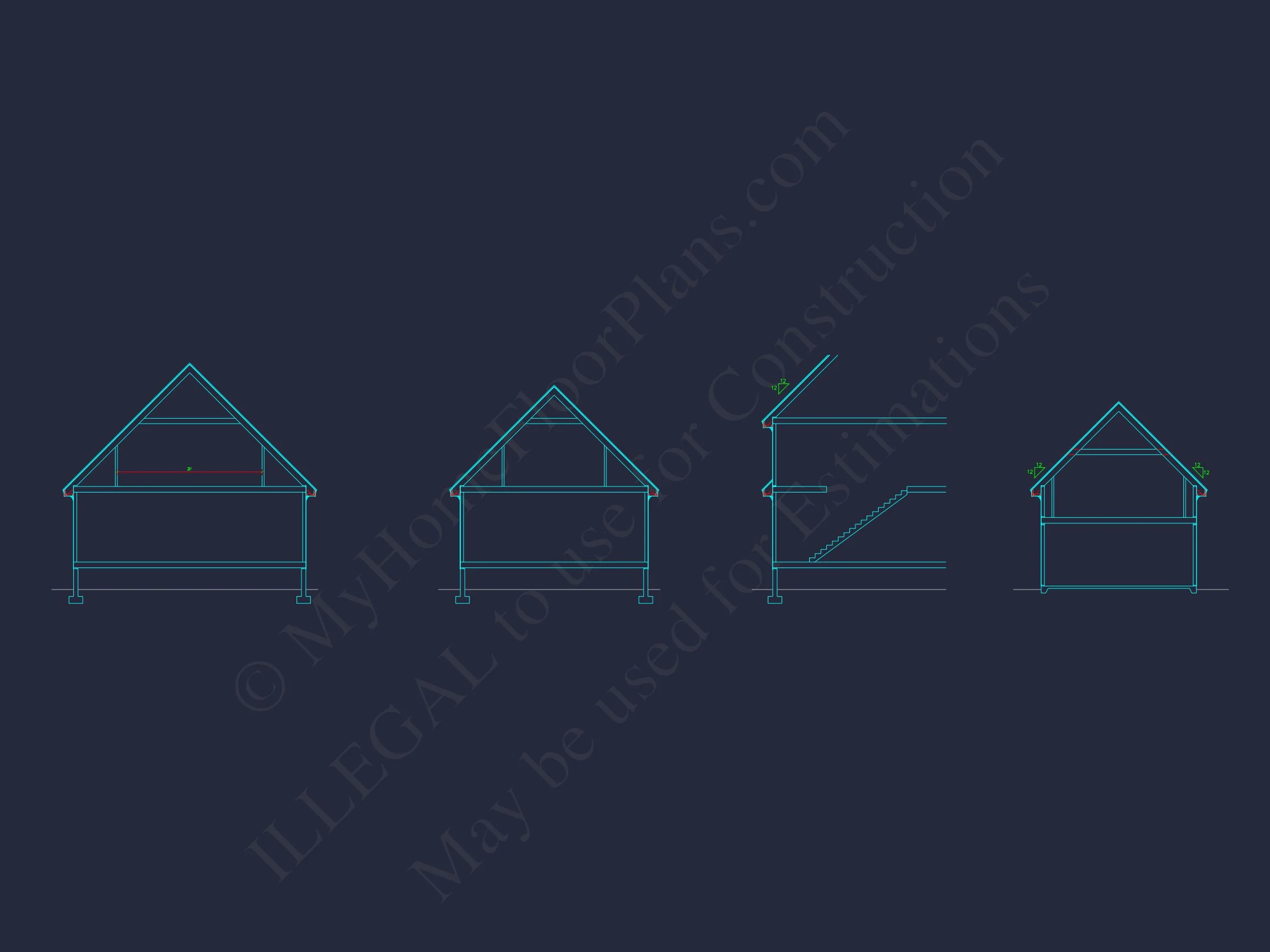 10-1275 HOUSE PLAN - Traditional Farmhouse House Plan – 3 Bed, 1.5 Story with Bonus Room 6 Elegant house Plan with 1.5 Floors, CAD Designs & Blueprints