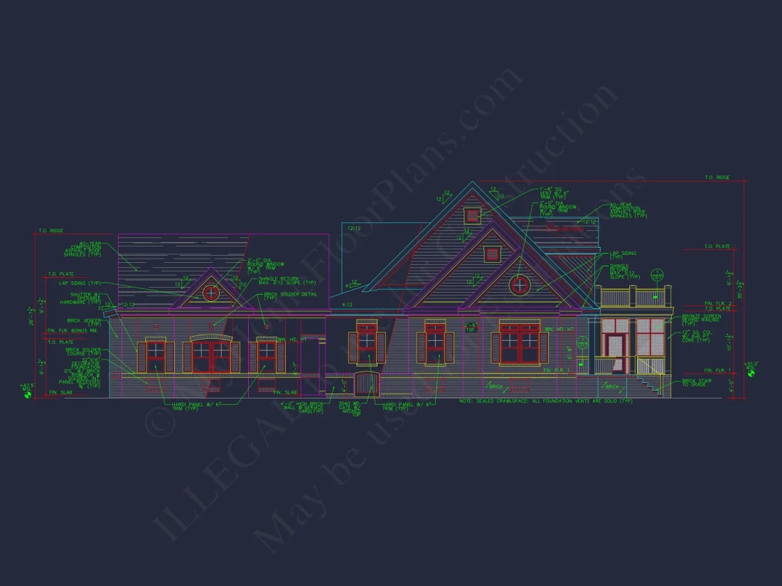 Elegant house Plan with 1.5 Floors, CAD Designs & Blueprints