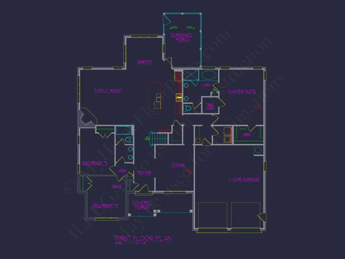 Spacious house Plan: CAD Blueprint with Elegant Designs
