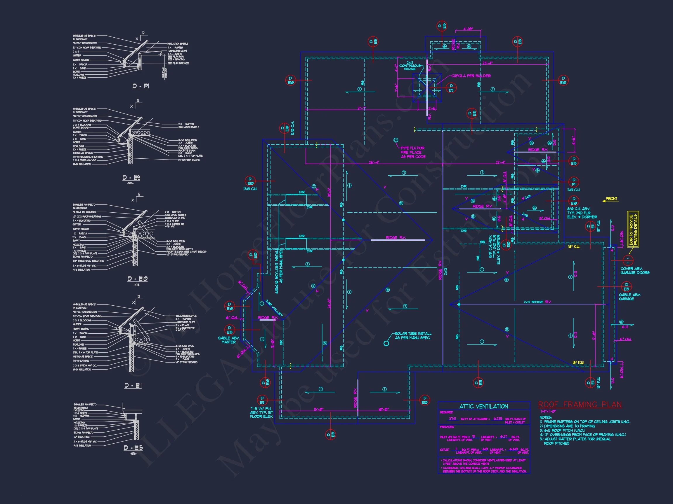 10-1268 HOUSE PLAN - Modern Farmhouse Craftsman House Plan - 3 Beds, 2,501 Sq Ft, Wraparound Porch 13 Colonial Revival house Floor Plan with CAD Blueprint Designs