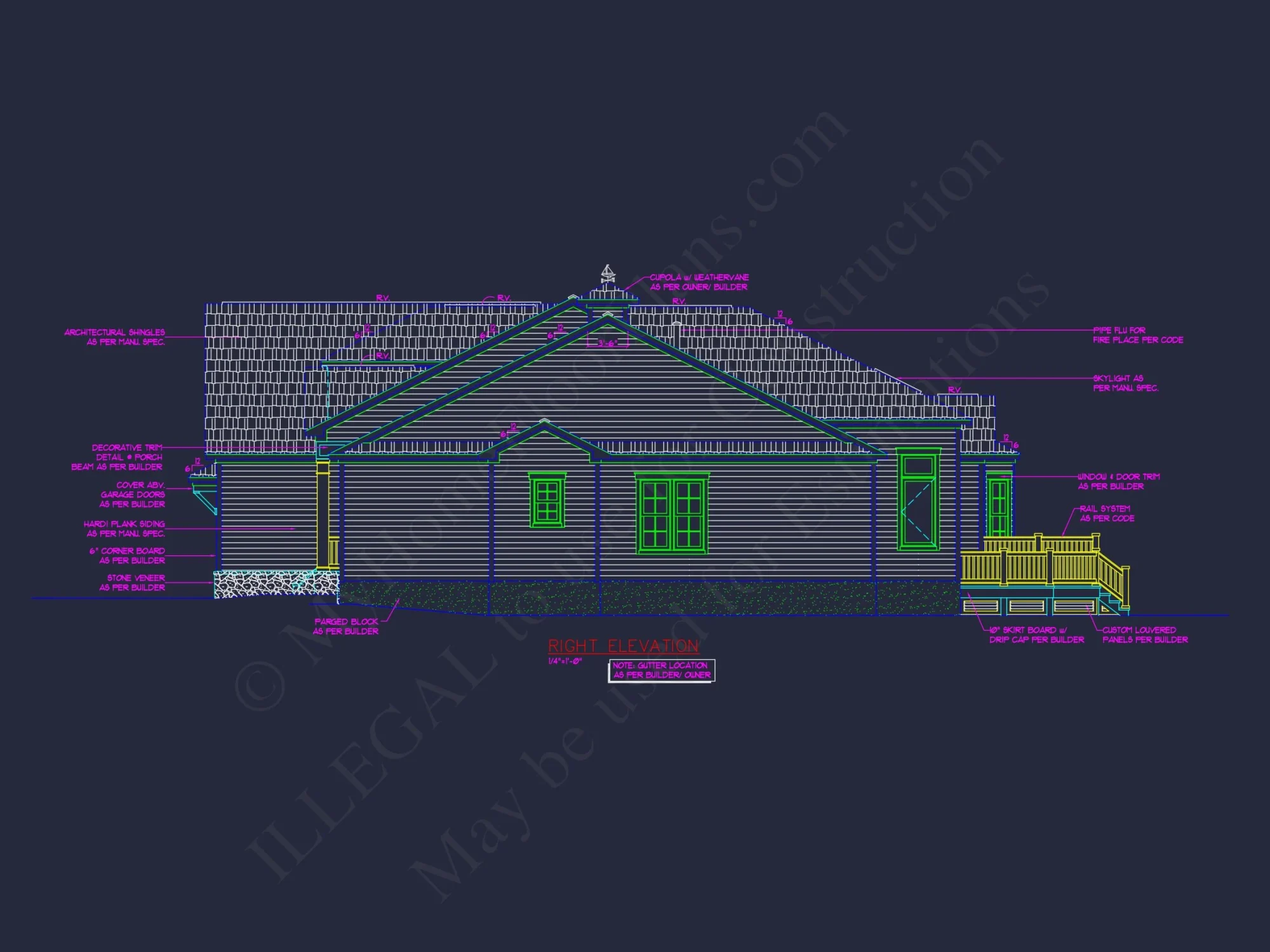 Colonial Revival house Floor Plan with CAD Blueprint Designs