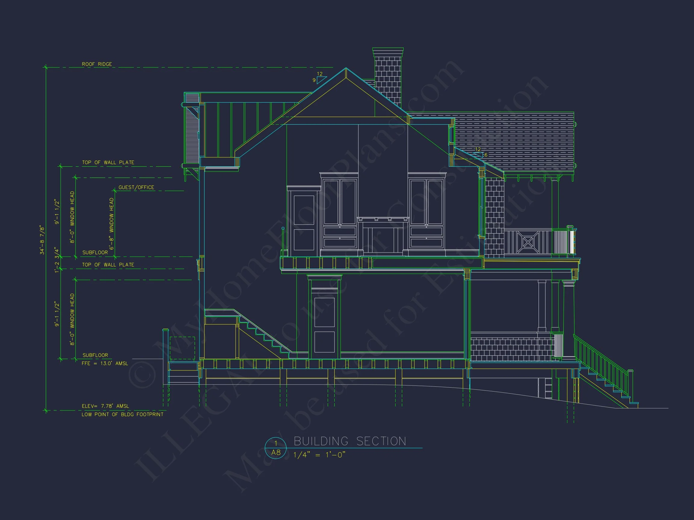 10-1265 HOUSE PLAN - Elegant Coastal House Plan – 3 Beds, 2,681 Sq Ft, Breezeway Garage & Outdoor Living 21 Elegant Coastal house Plan with Functional Architecture Designs & CAD
