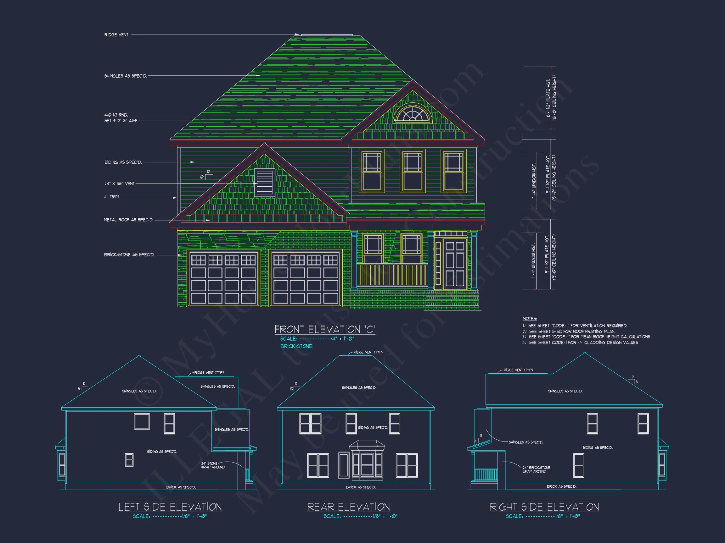 10-1263 HOUSE PLAN - Colonial Revival Craftsman House Plan – 4 Beds, 2,746 Sq Ft, Porch & Open Layout 3 house Plan with 4 Beds, 2 Story, 2 Garage & Advanced Designs