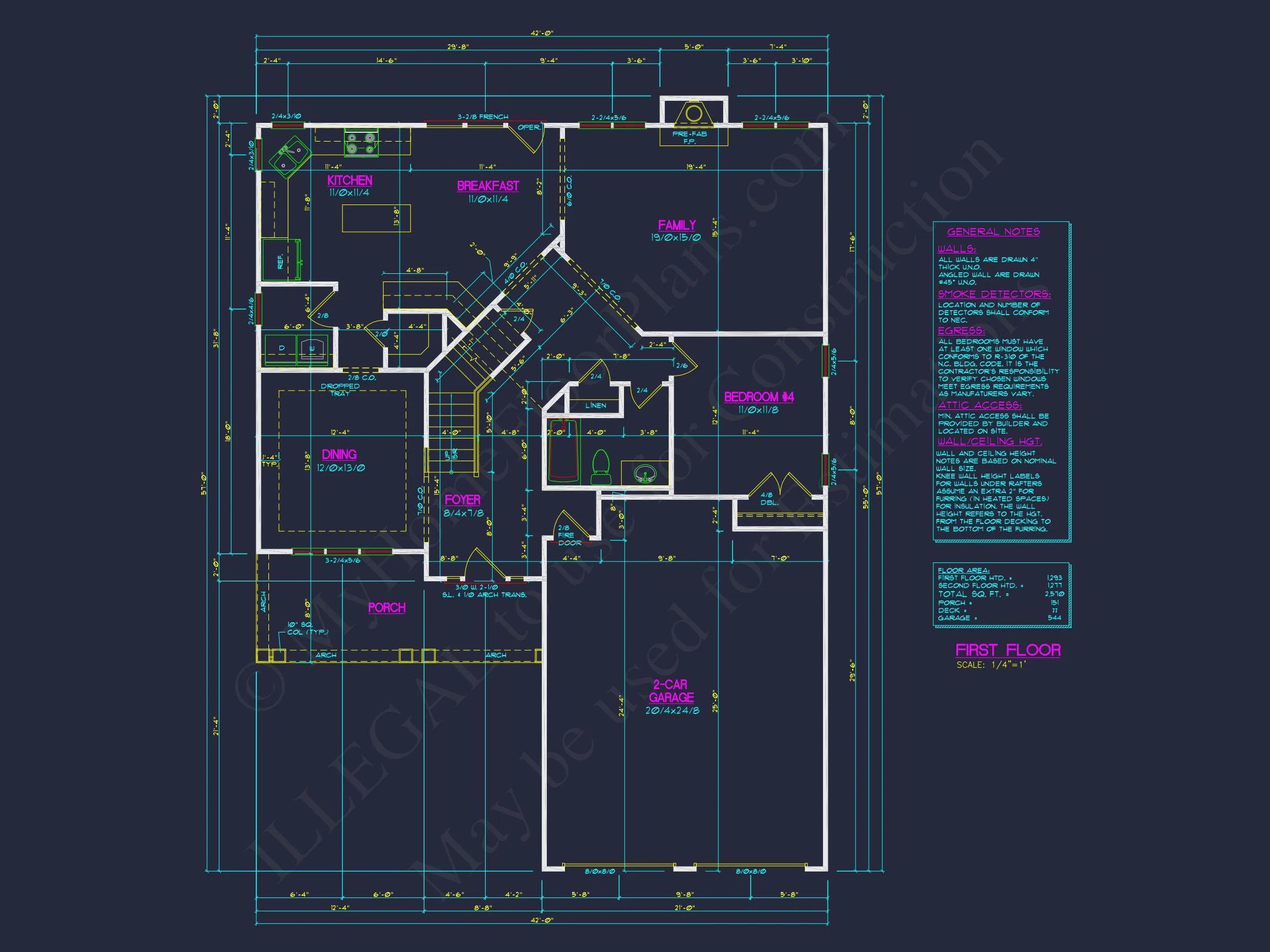 10-1260 HOUSE PLAN - 2-Story Modern Craftsman House Plan – 4 Bed, 3 Bath, 2,600+ Sq. Ft. 8 Stunning house Floor Plan Blueprint: CAD Architectural Design