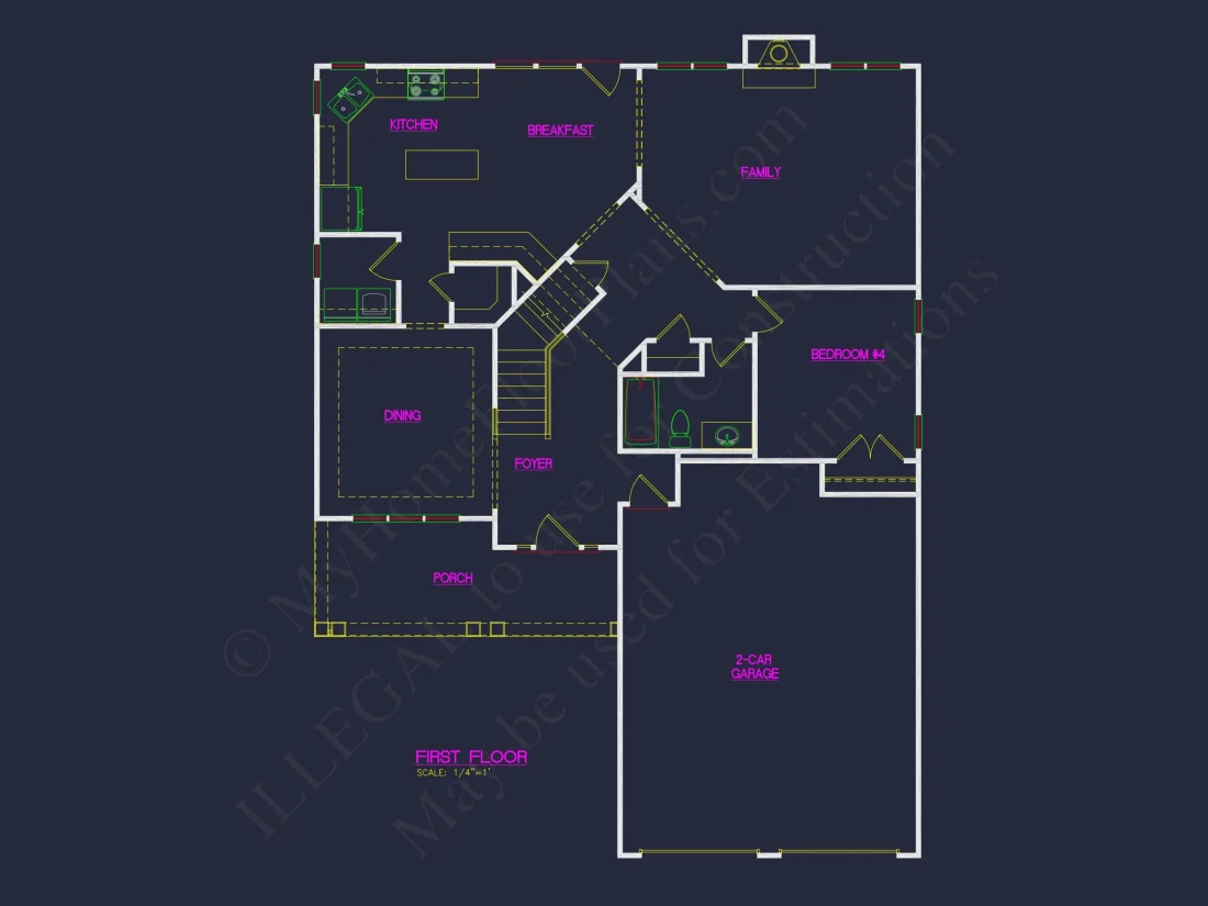 Stunning house Floor Plan Blueprint: CAD Architectural Design