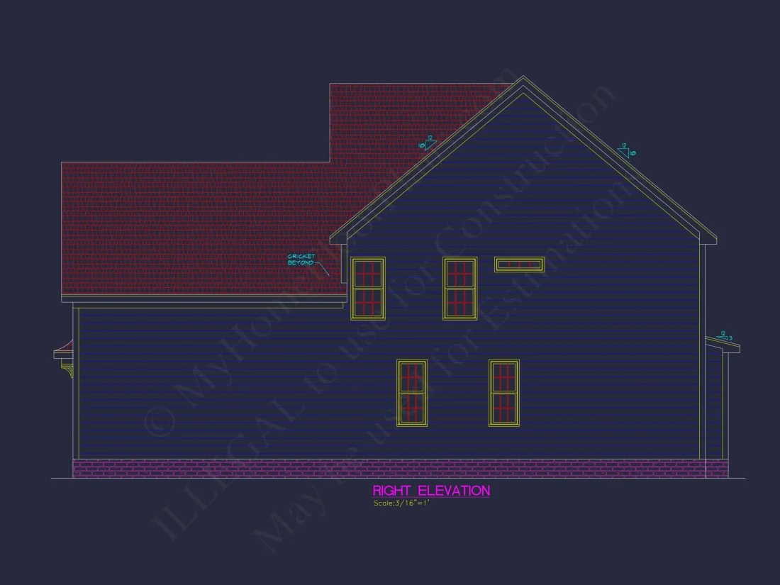 Stunning house Floor Plan Blueprint: CAD Architectural Design