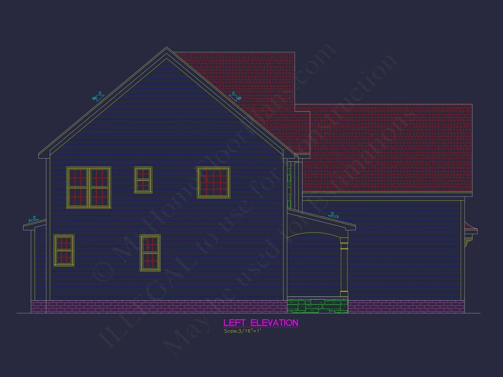 Stunning house Floor Plan Blueprint: CAD Architectural Design