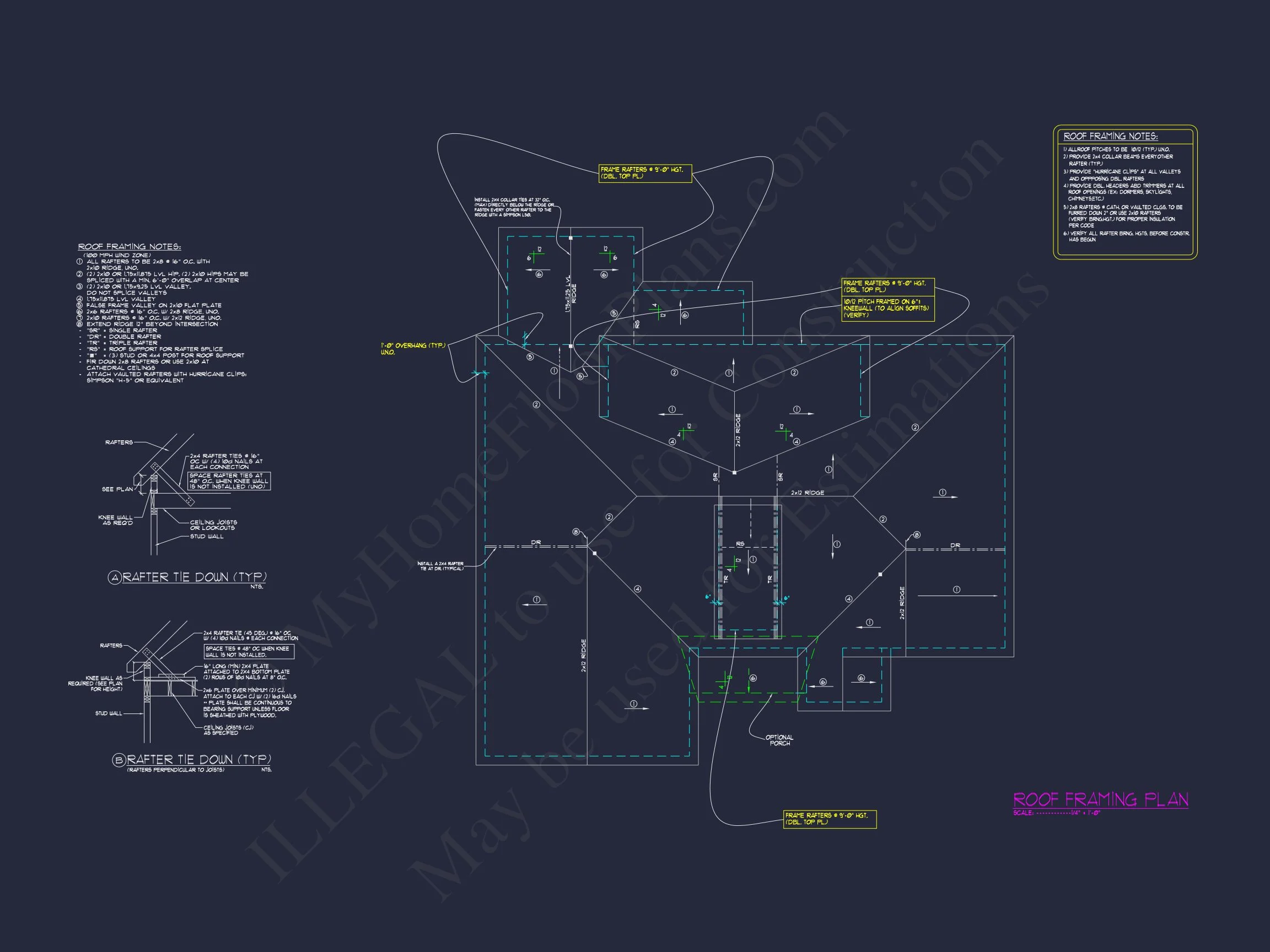 10-1250 HOUSE PLAN - Modern Ranch Craftsman with 3 Beds, 3 Baths & CAD Designs 16 Craftsman-Style house Plan with CAD Floor Plan Designs